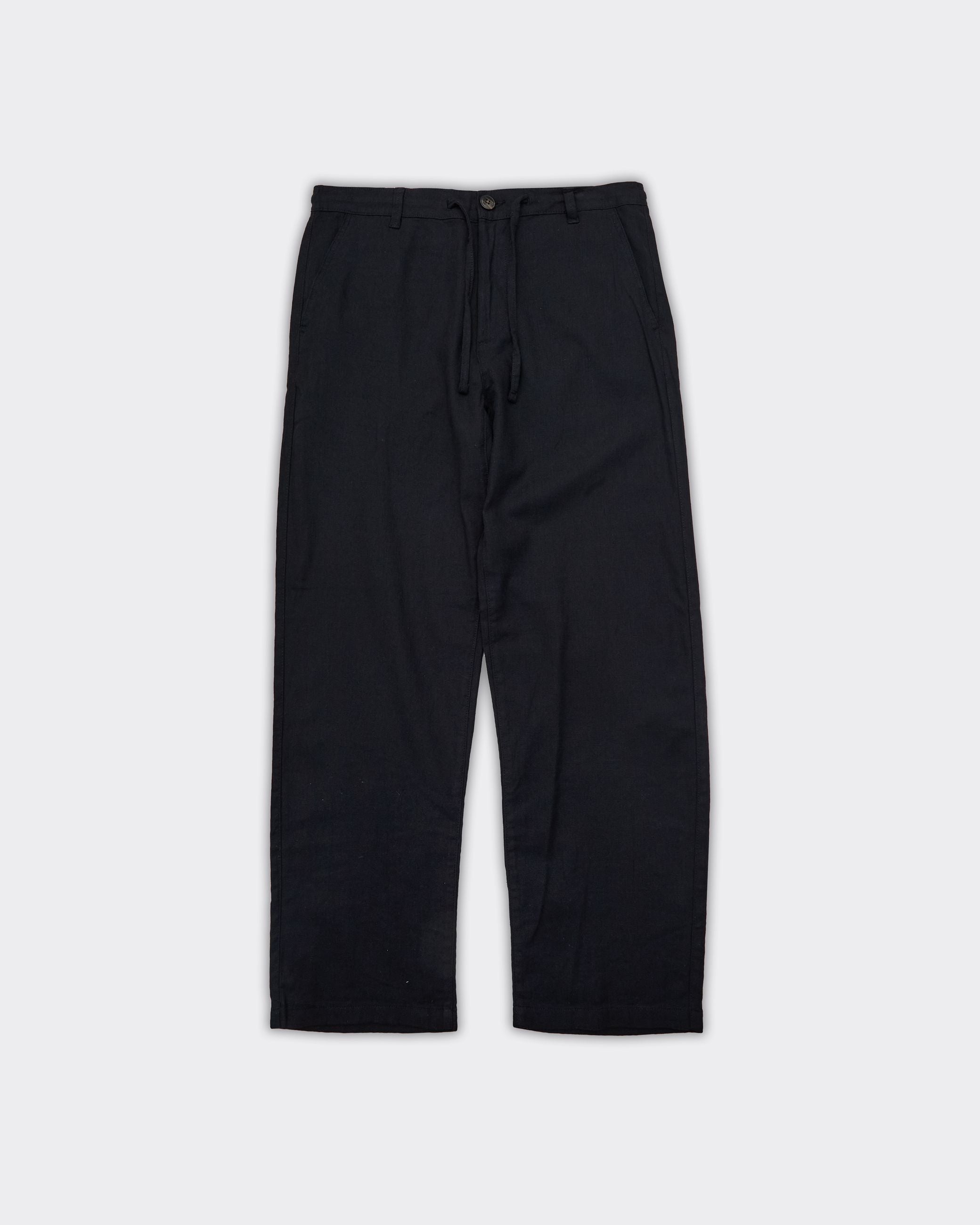 Brody Loose Linen Trousers Black
