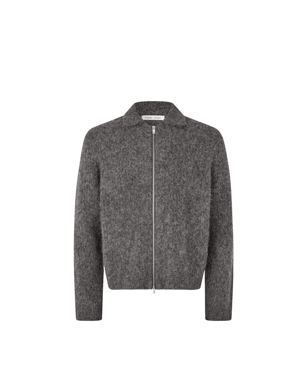 Cardigan Sajob Full Zip Dark Grey Melange