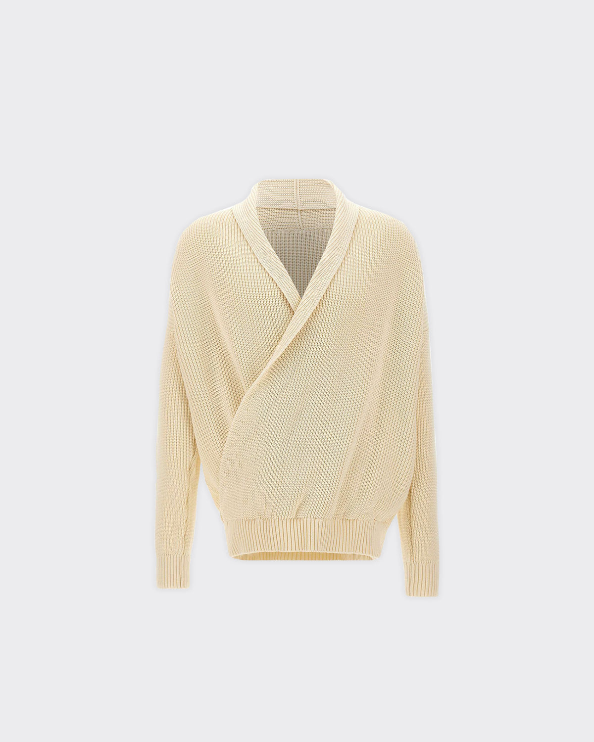 Cardigan Knit V-Neck Incrociato Panna