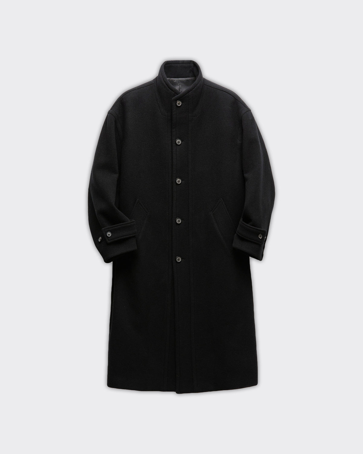Cappotto Virgin Wool High-Neck Nero