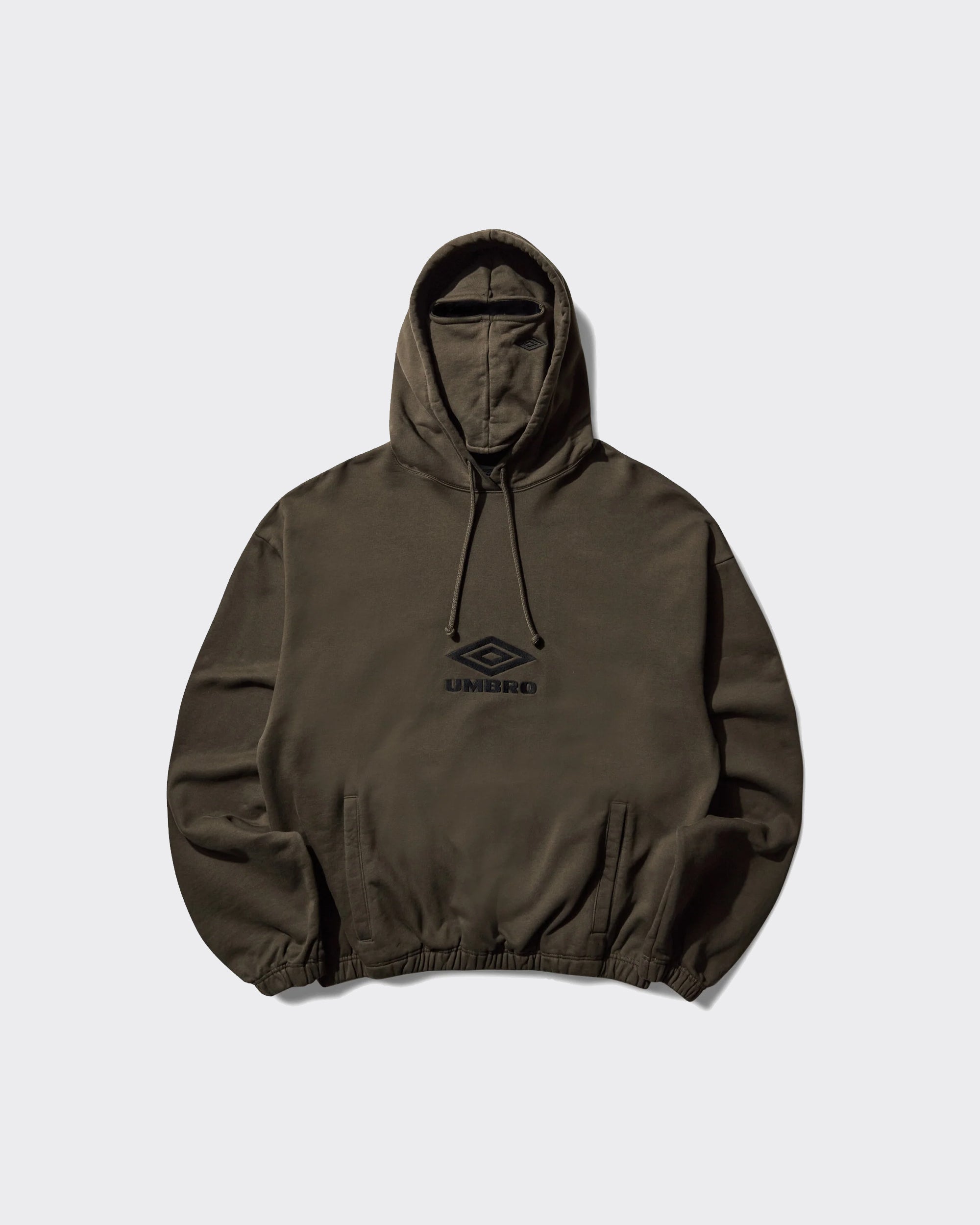 Felpa Con Cappuccio Og Logo Mask Dark Olive