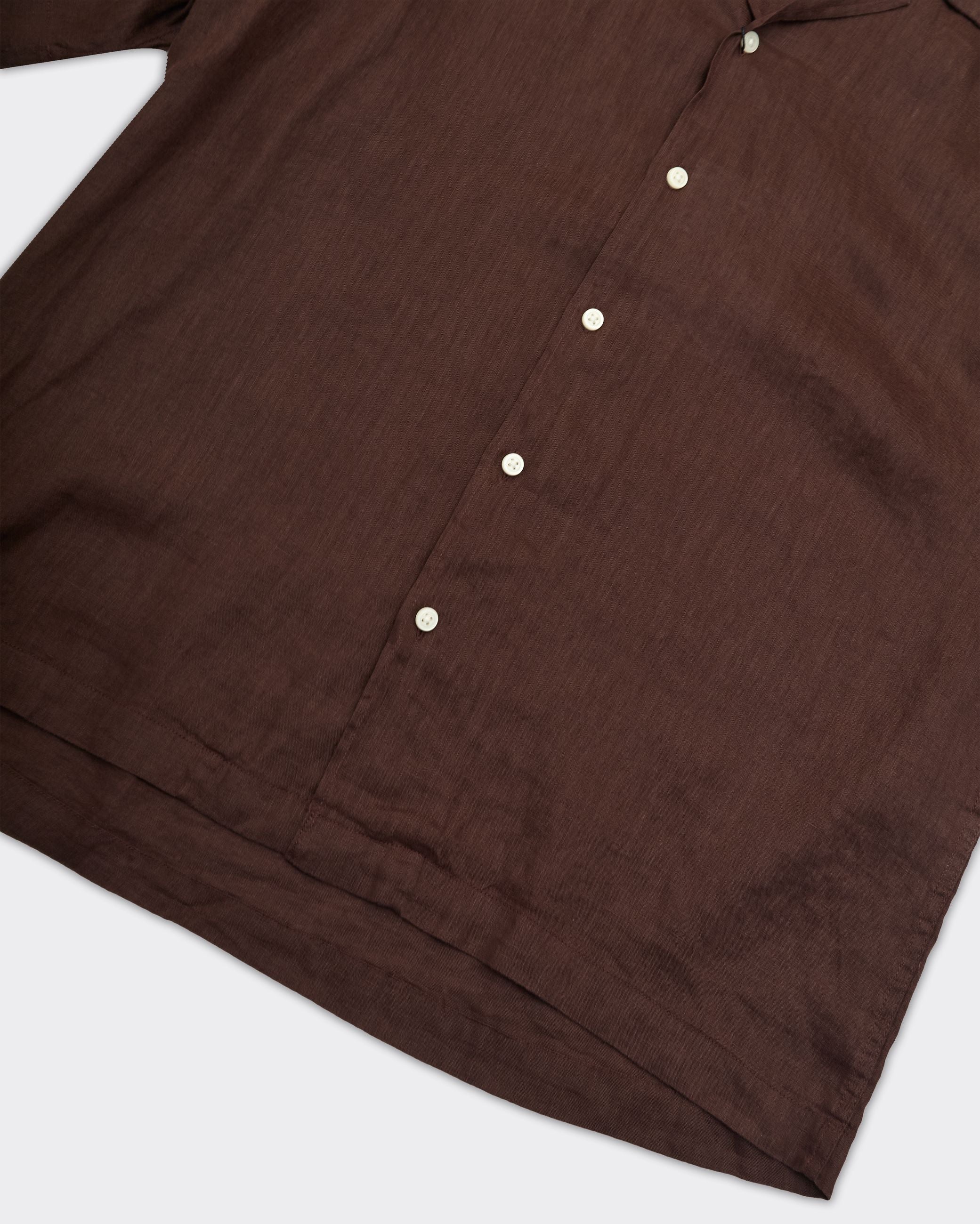 Kylian Resort Linen SS Shirt Brown