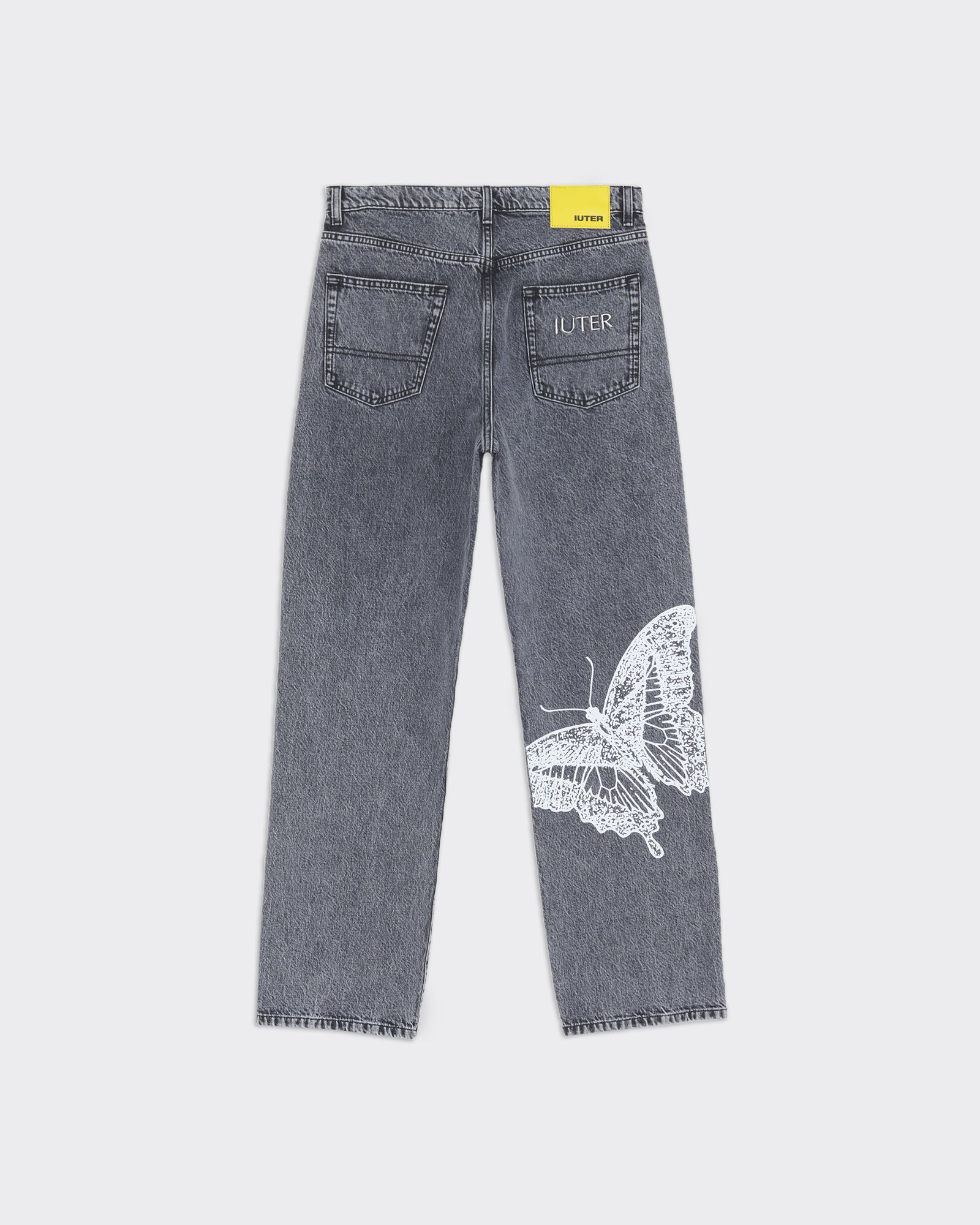 Jeans Butterfly Loose Denim Bleach Grigi
