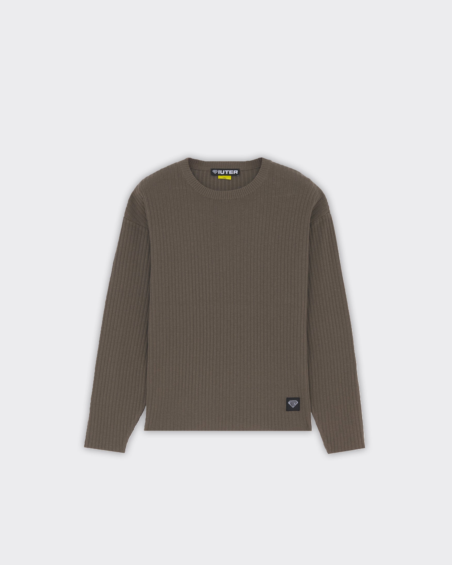 Knitwear Label Ribbed Marrone
