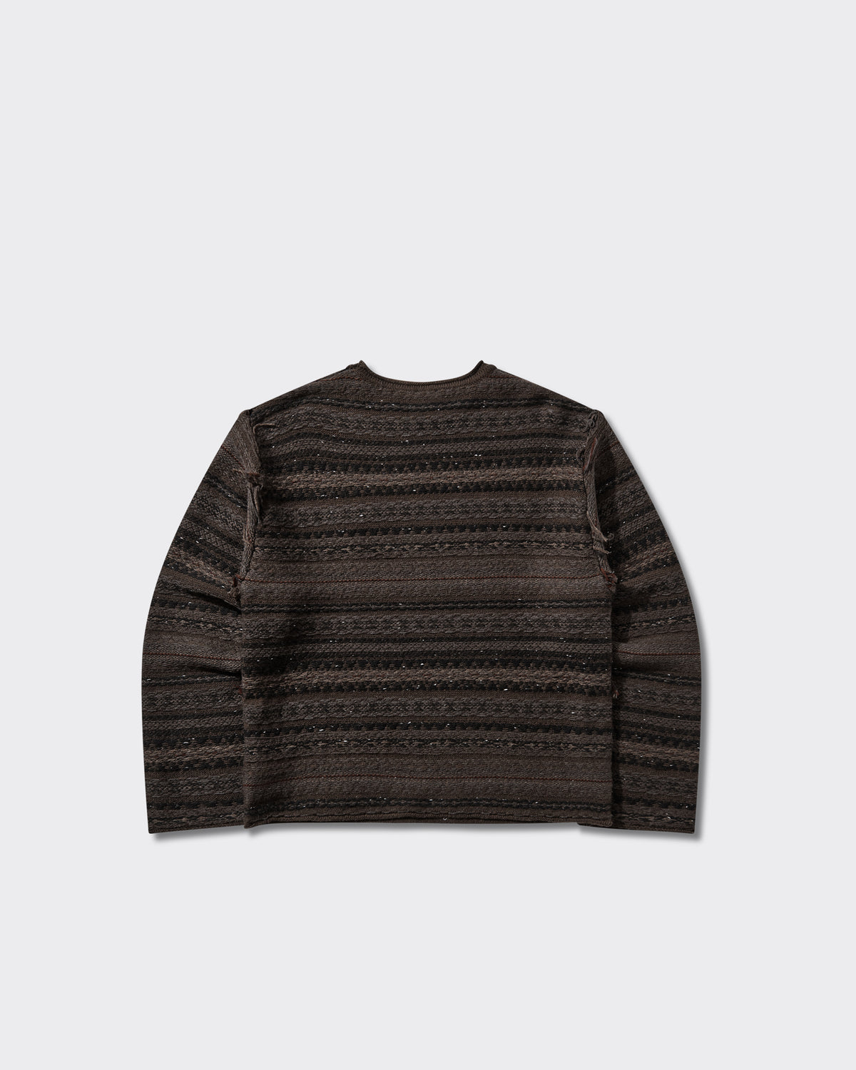 Crewneck Knit Fair Isle Black Brown