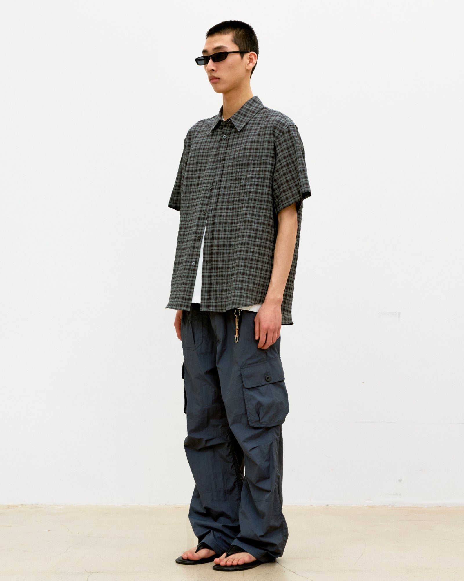 Pantalone Multi-Pocket Stitch Pointed Blu Grey