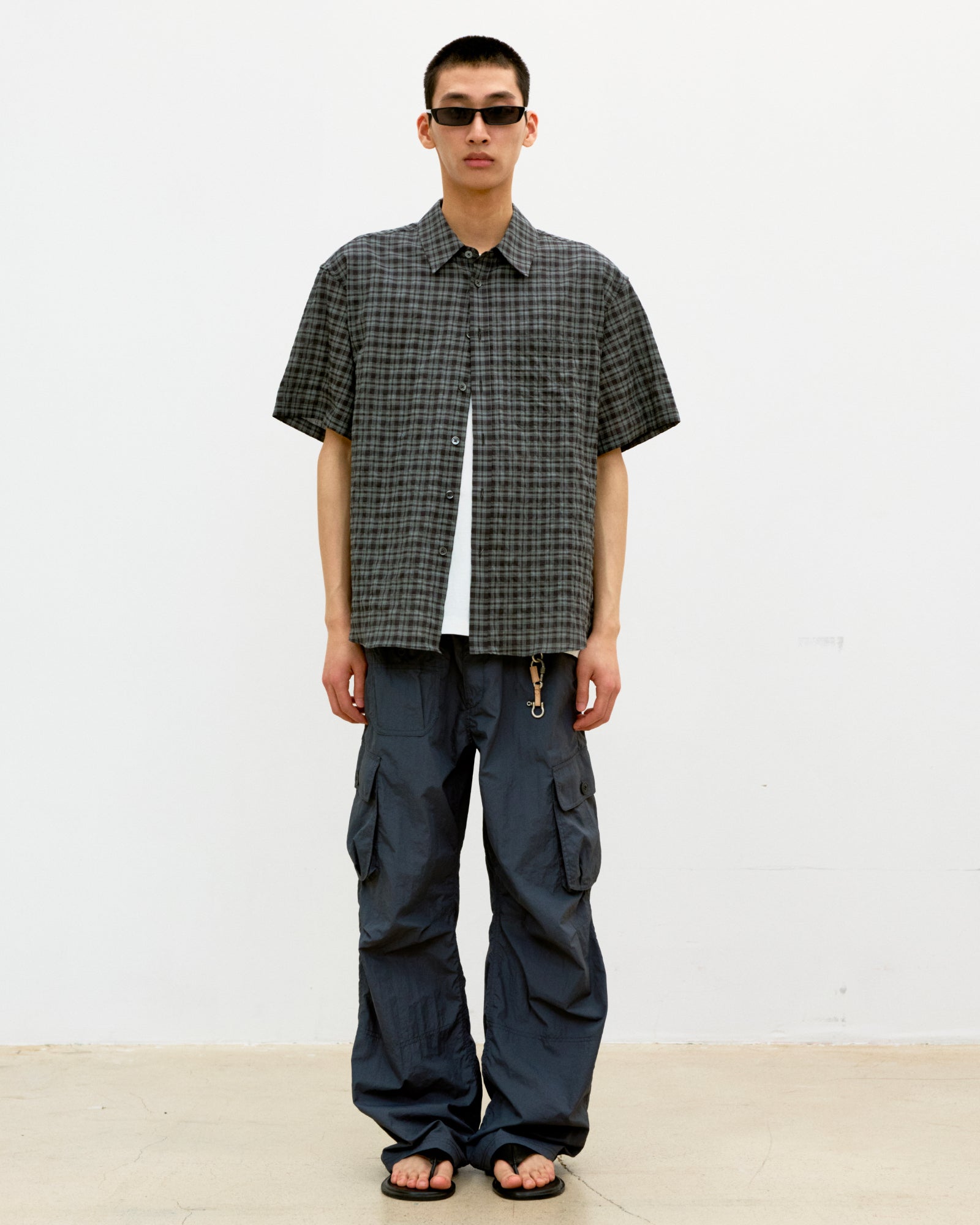 Pantalone Multi-Pocket Stitch Pointed Blu Grey