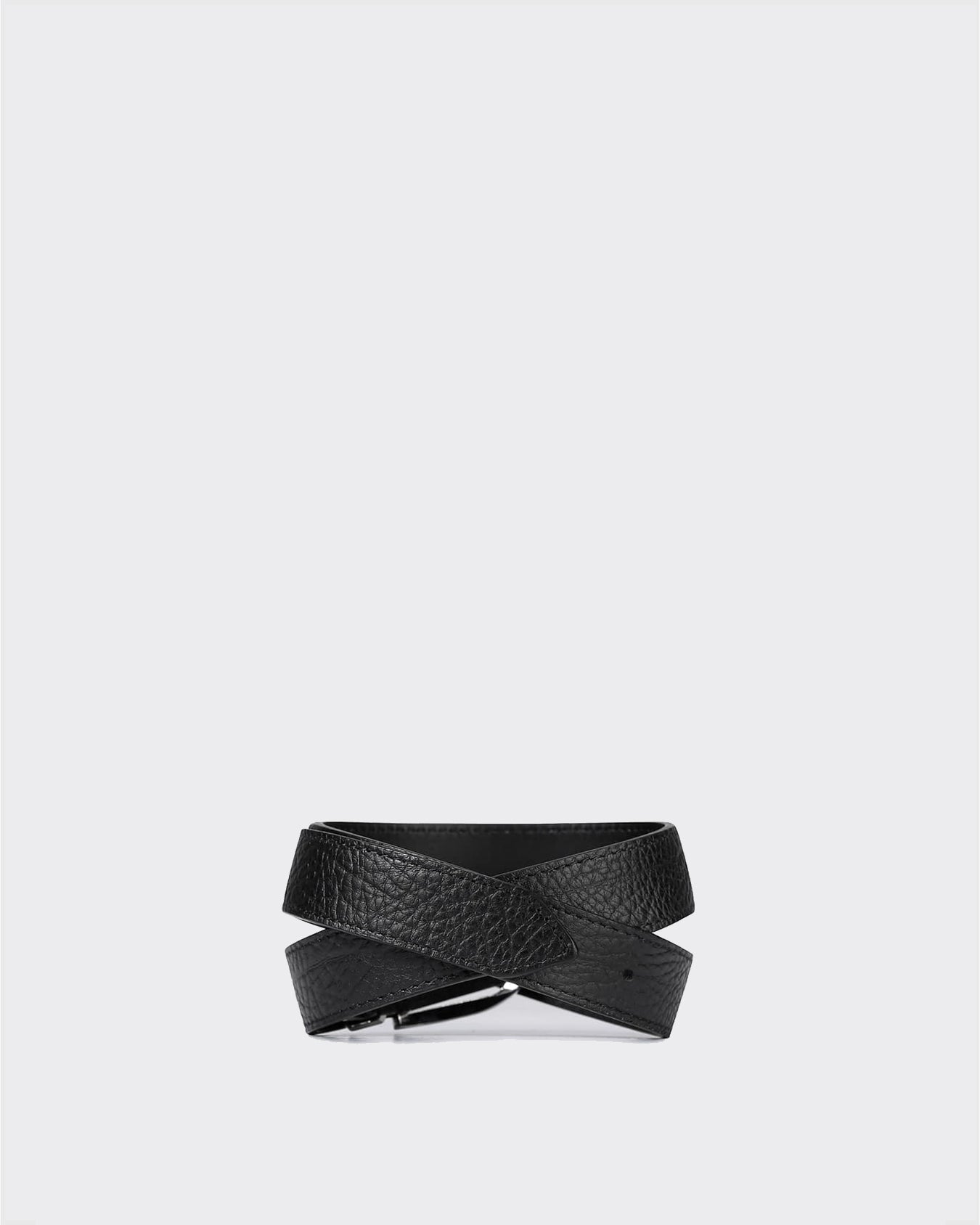 Cintura Embossed Leather Nera