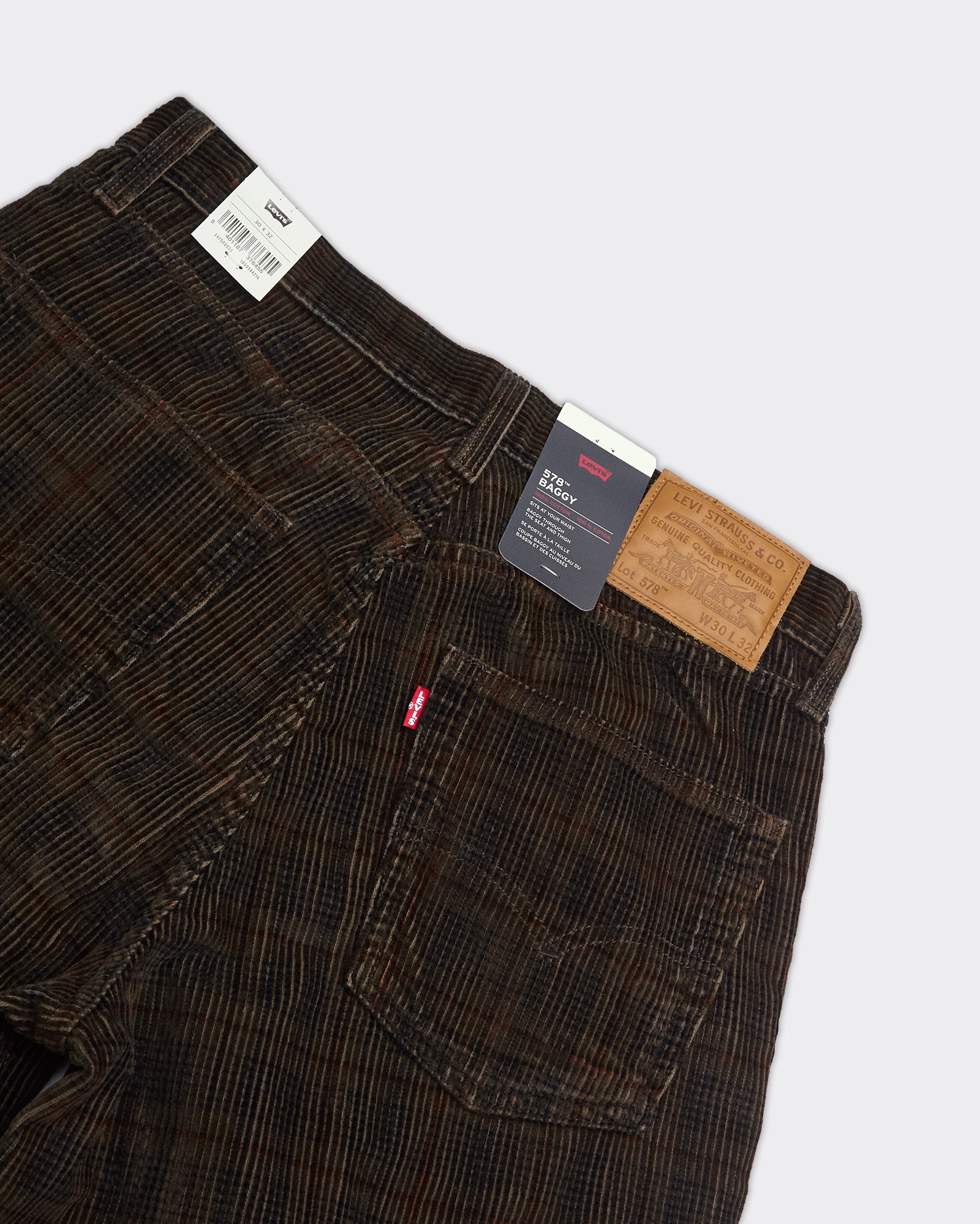 578 Baggy Cord Ennis Plaid Trousers