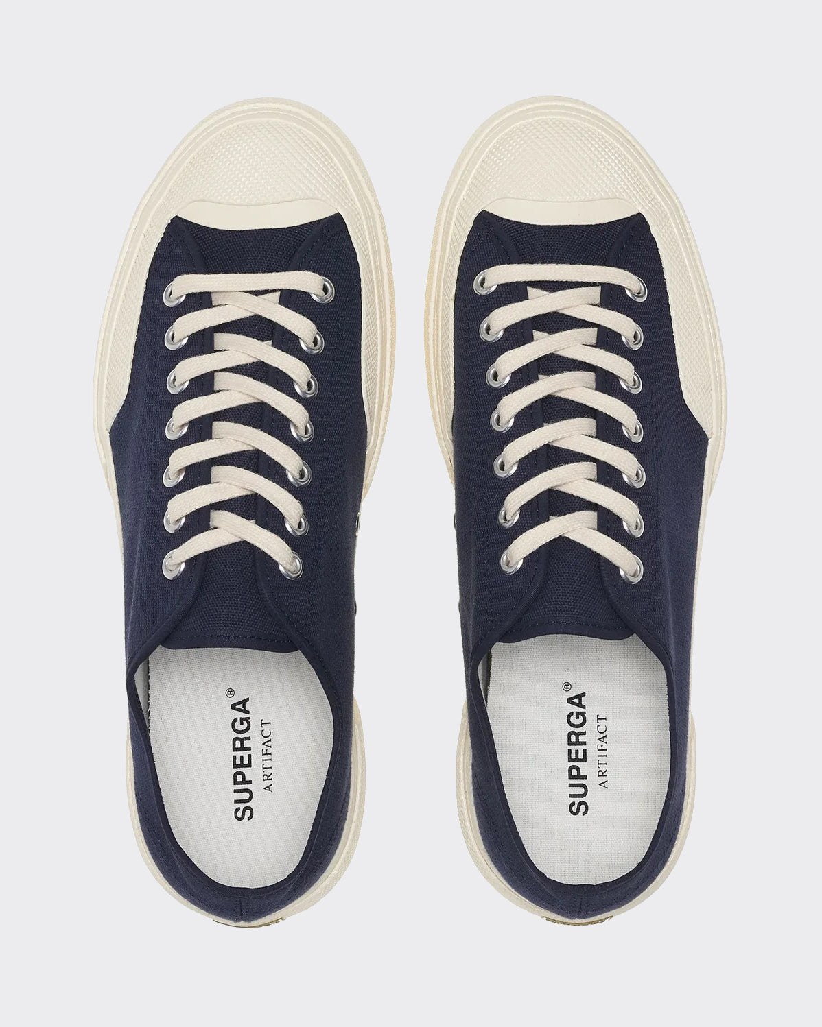 Sneakers 2432 Works Low Cut Cotton Canvas Navy/Off White