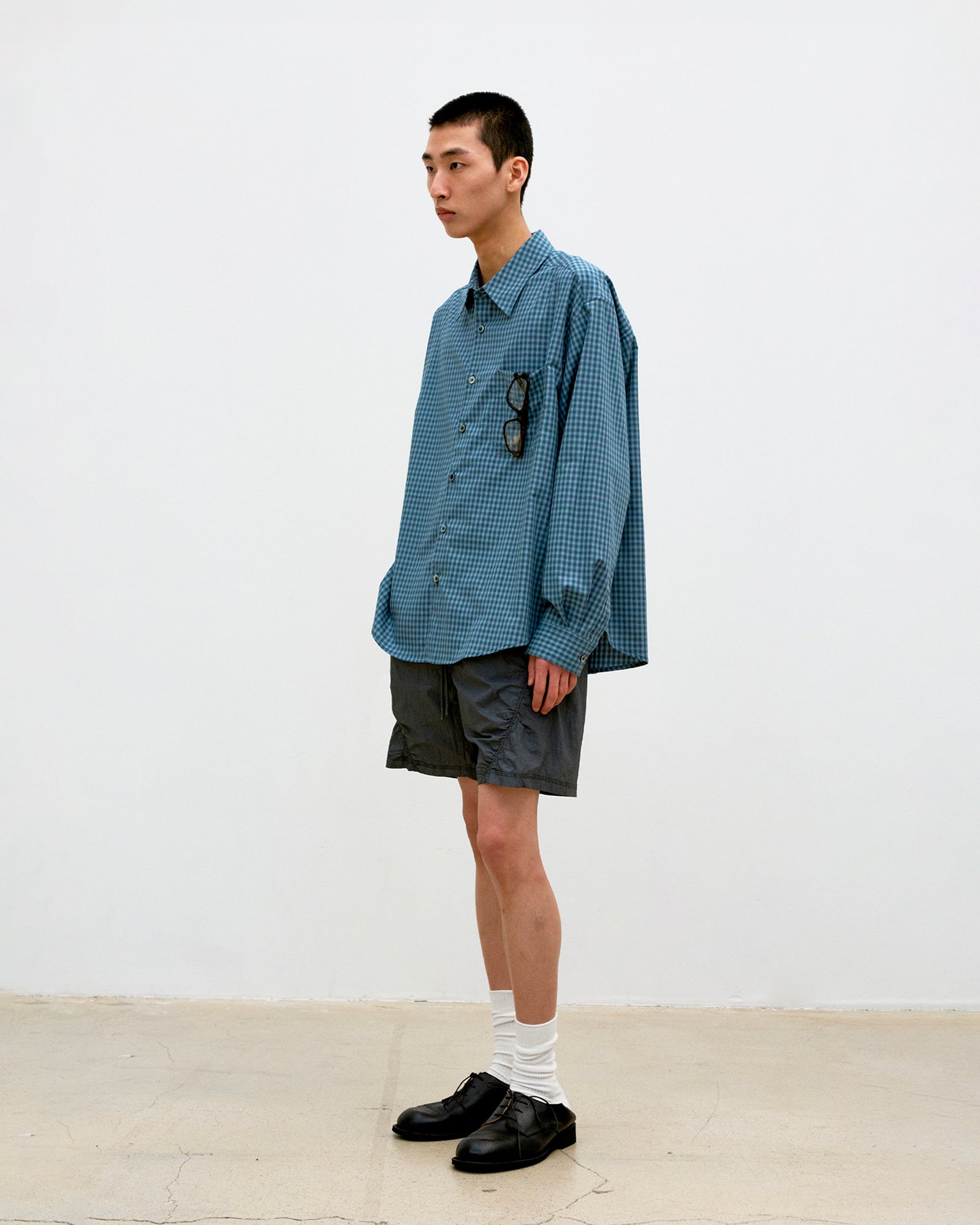 Camicia Micro Ombre Check Navy