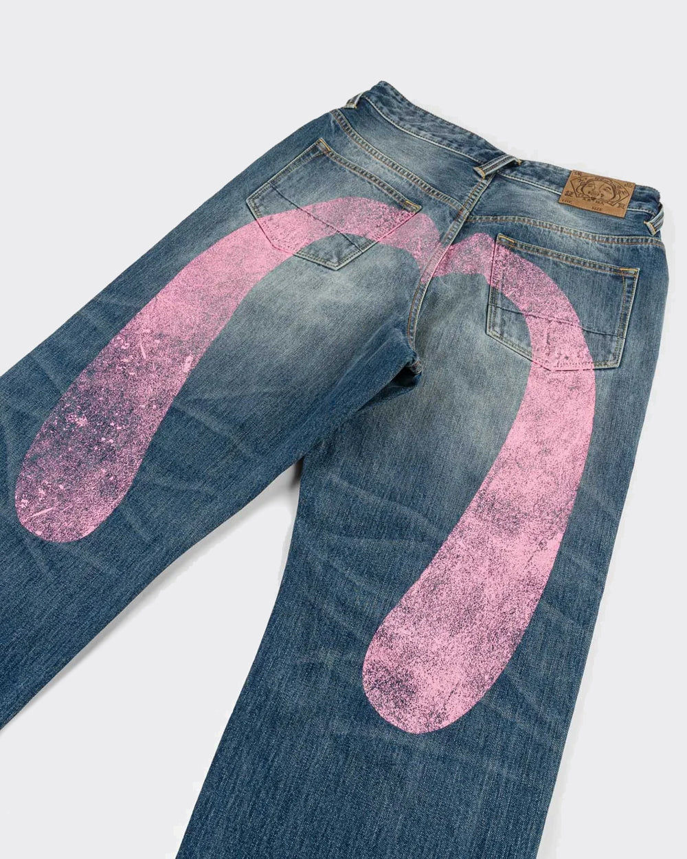 Jeans Pink Daikoku Ripped Mid Tone Indigo
