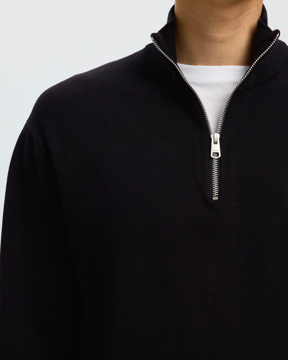 Polo Teller Knit Half Zip Nero