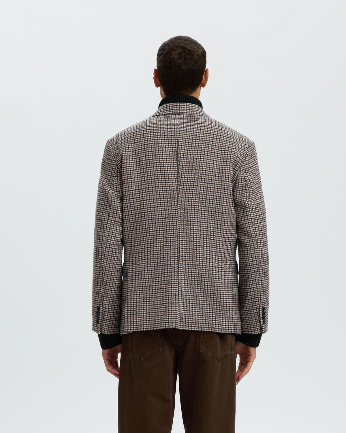 Blazer Regular Morris Check Wool Blend Medium Grey Melange