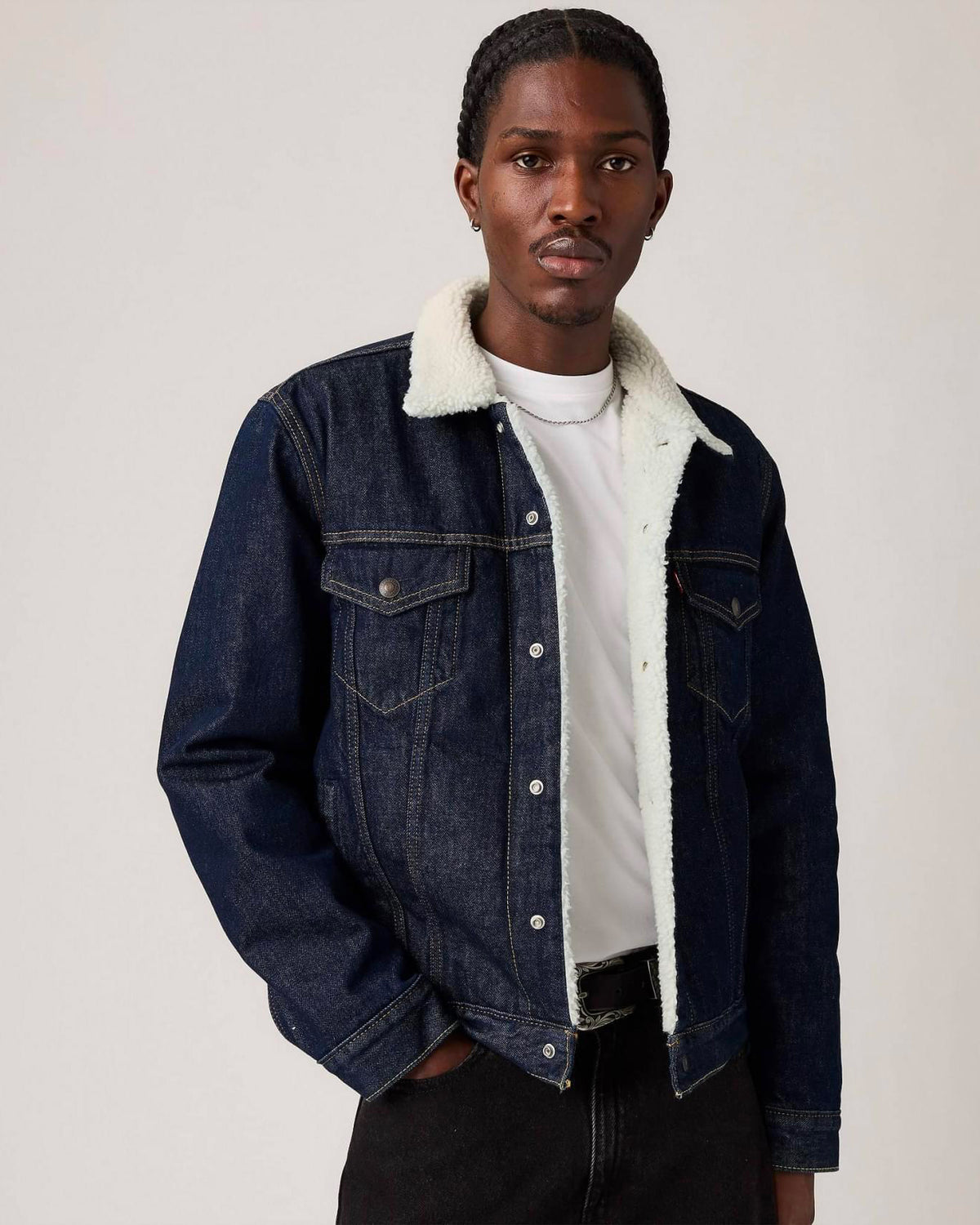 Giacca Sherpa Type 3 Trucker Give It Dark Indigo