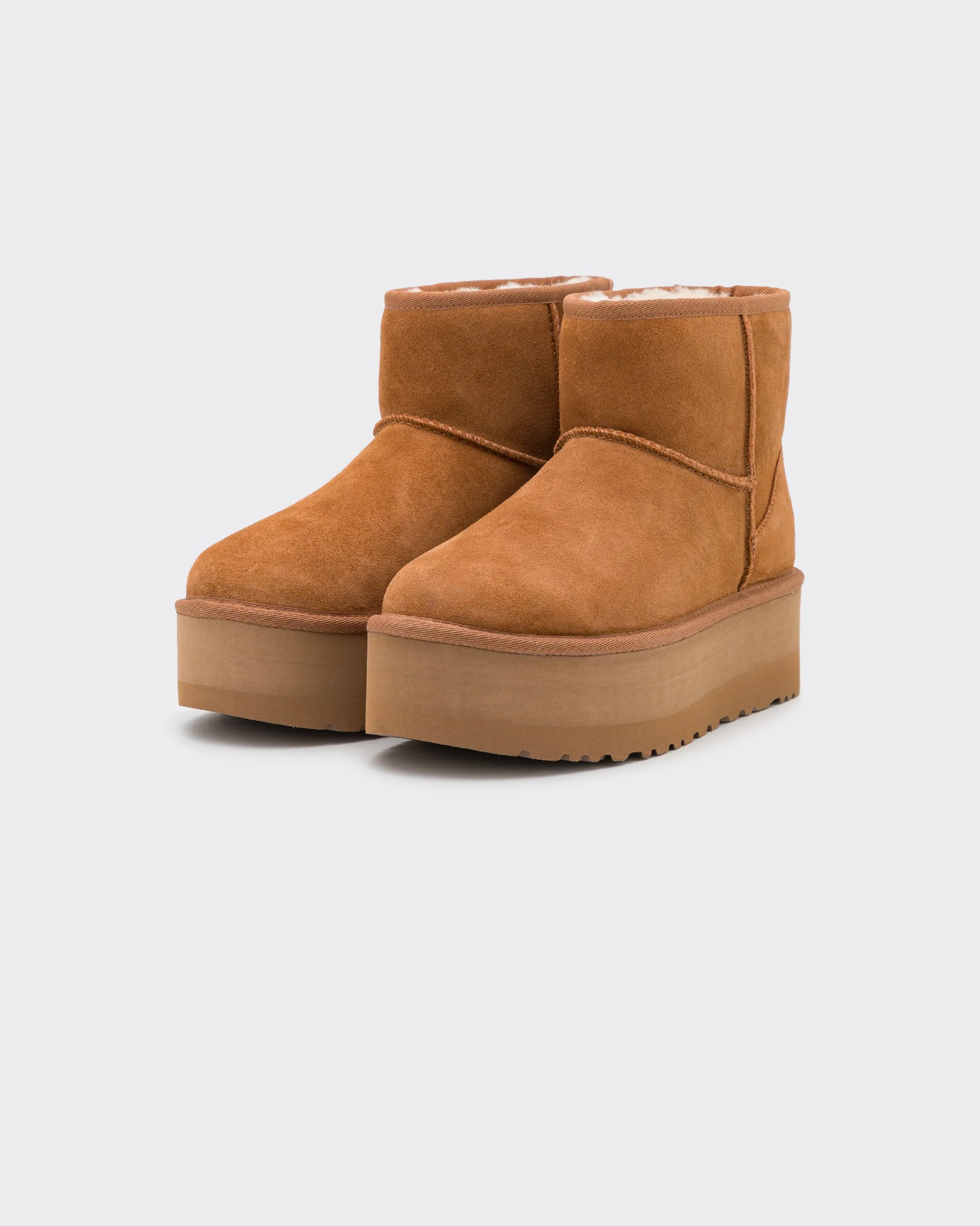 W CLASSIC MINI PLATFORM CHESTNUT BOOTS