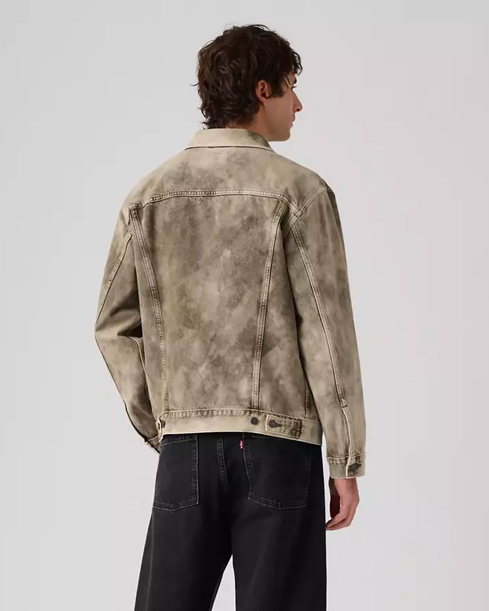 Giacca Denim Relaxed Fit Trucker Camo Verde