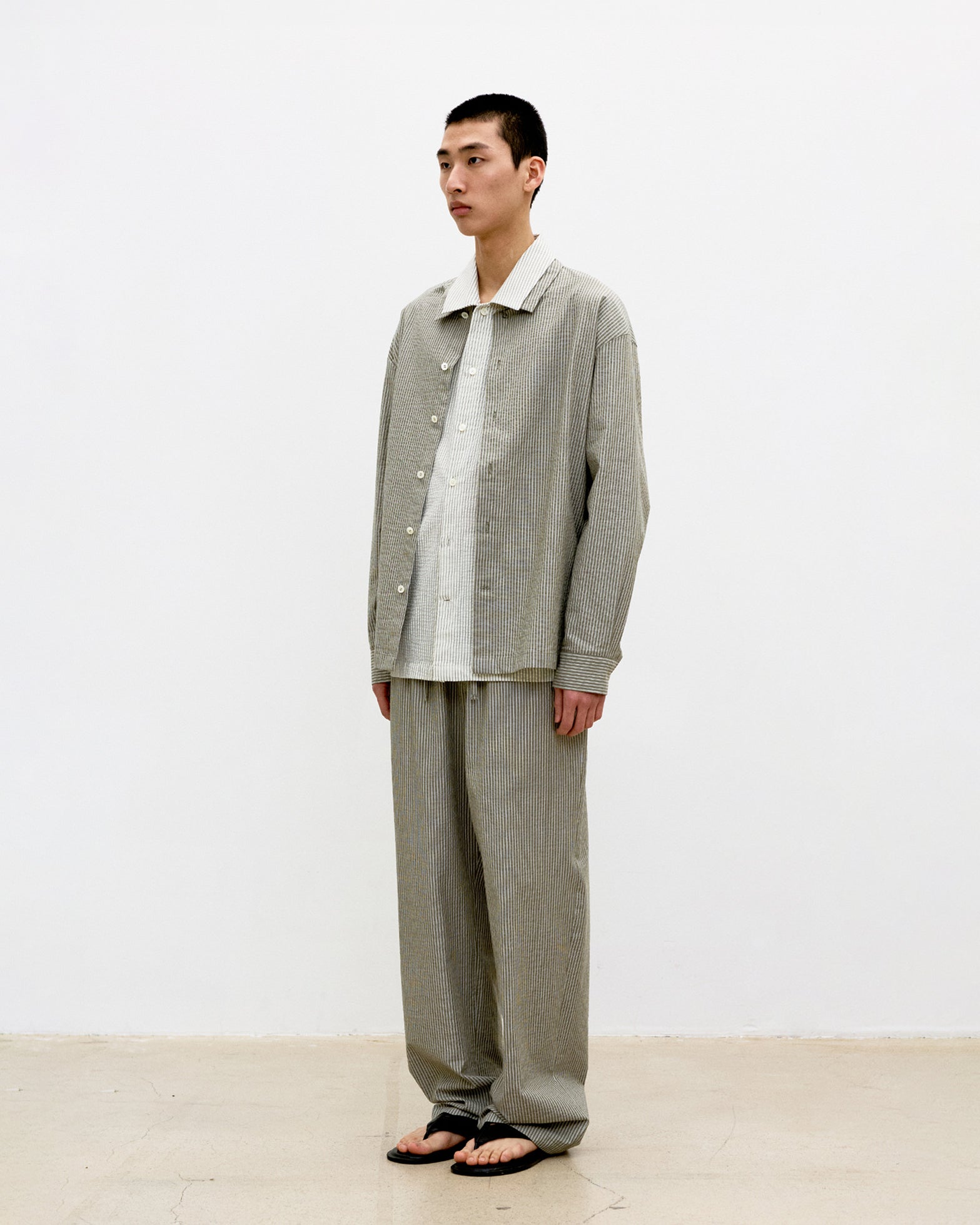 Camicia Louge Stripe Cotton Khaki