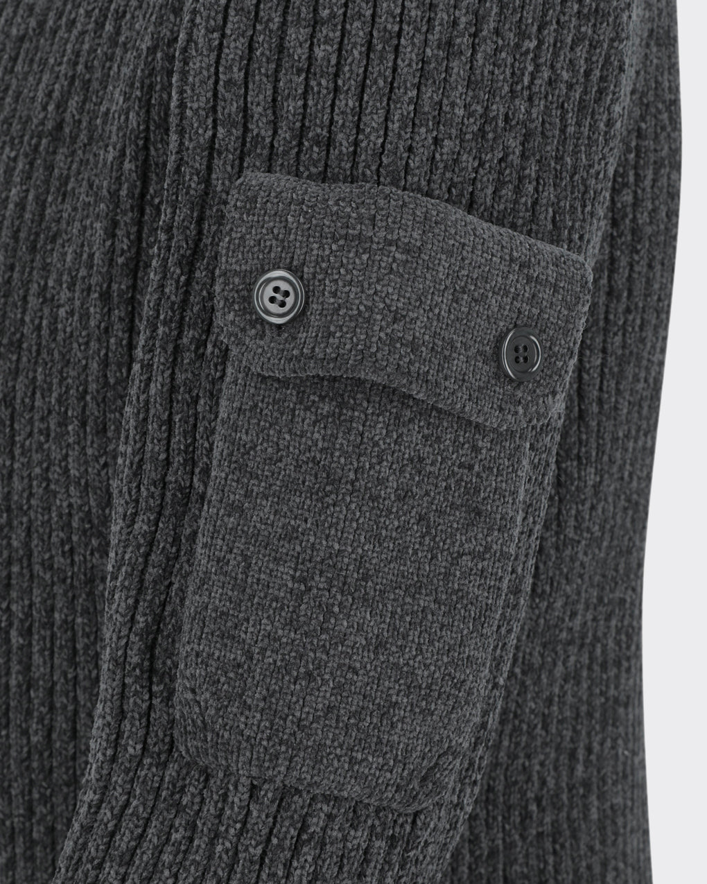 Maglione Ribbed Velvet Knit Charcoal