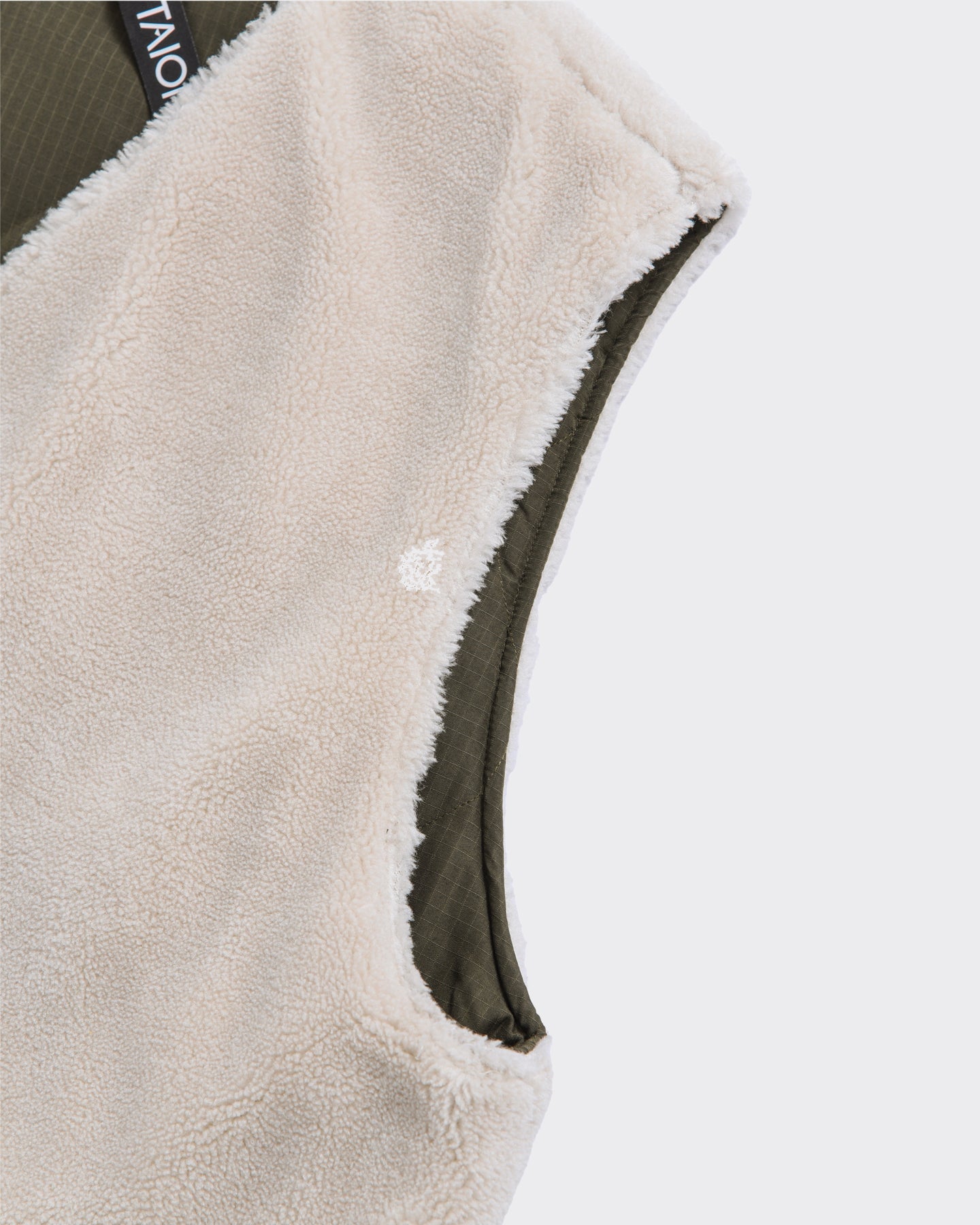 Vest V-Neck Military Reversible Dark Olive/Cream