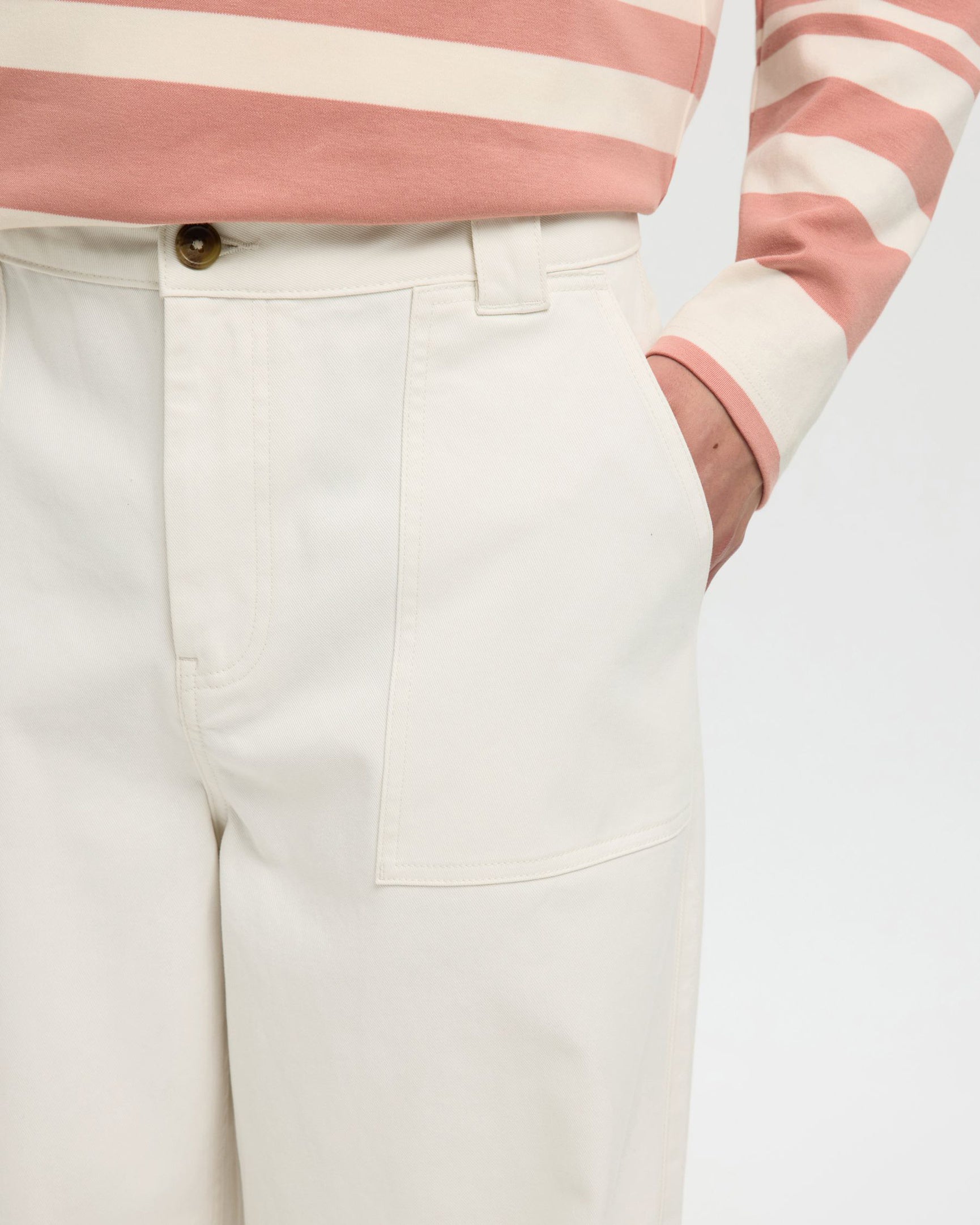 Jeans Wide Leg Hotel Amour Egret