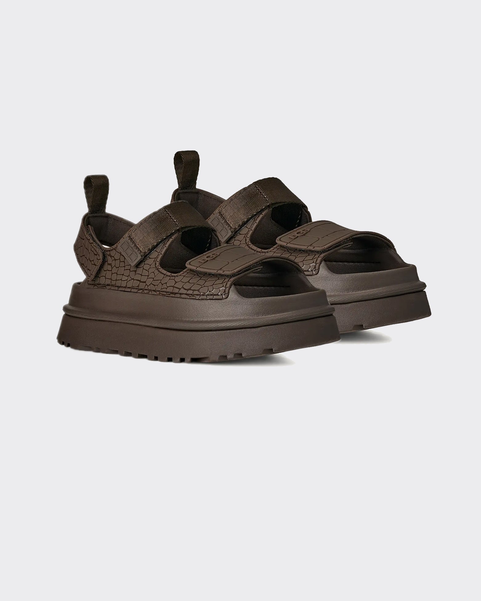 Sandali W Goldenglow Embossed Dense Smoke