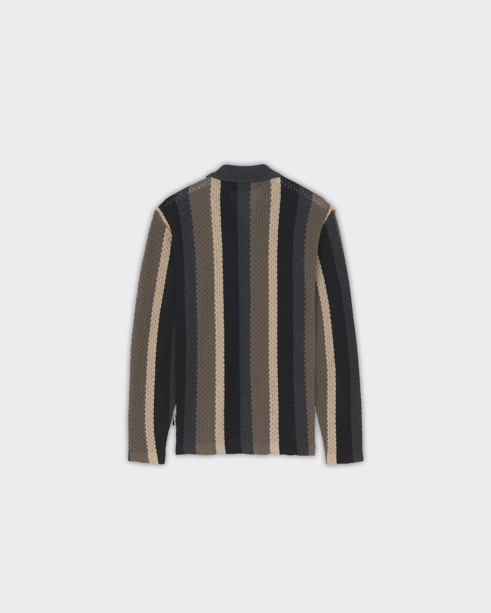 Polo Knit Striped Nera