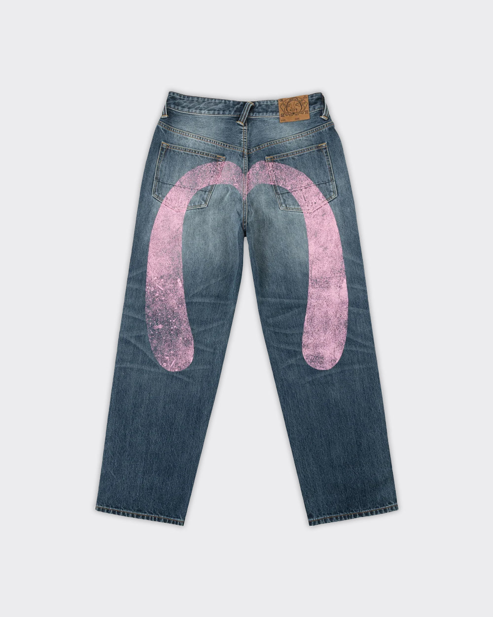 Jeans Pink Daikoku Ripped Mid Tone Indigo