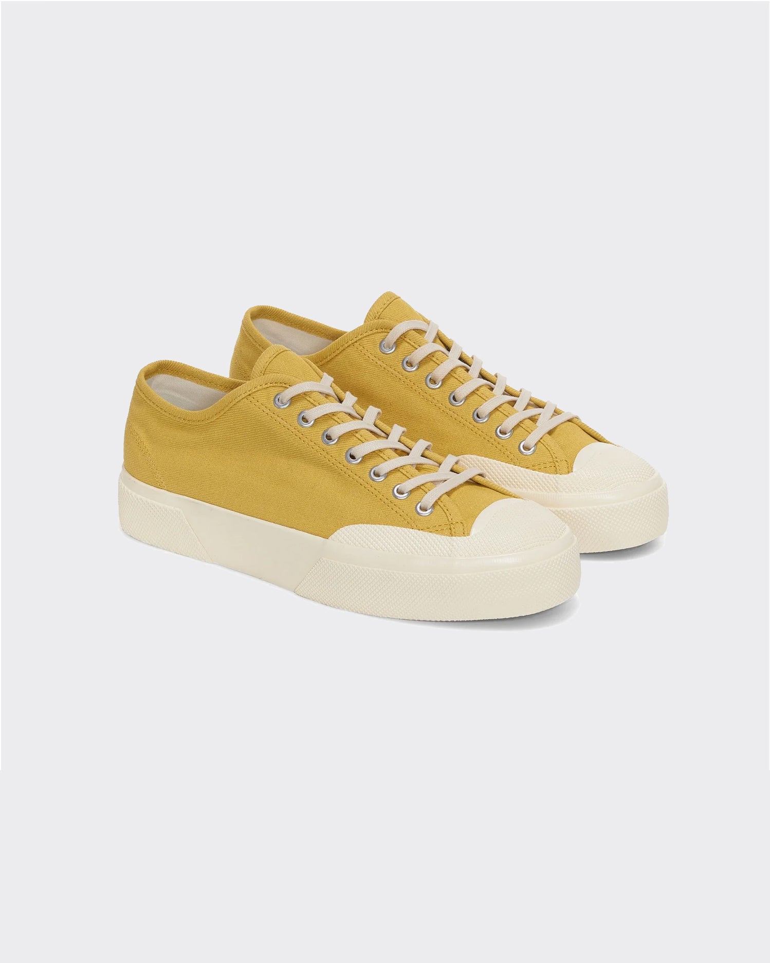 Sneakers 2432 Works Low Cut Cotton Canvas Yellow Mango/Off White