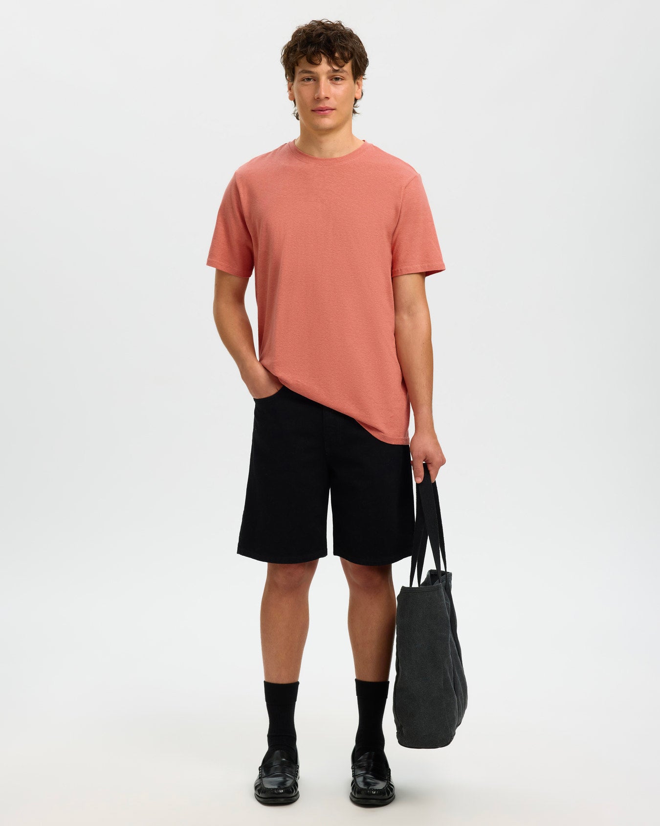 T-Shirt Adam Linen Blend Rose Dawn