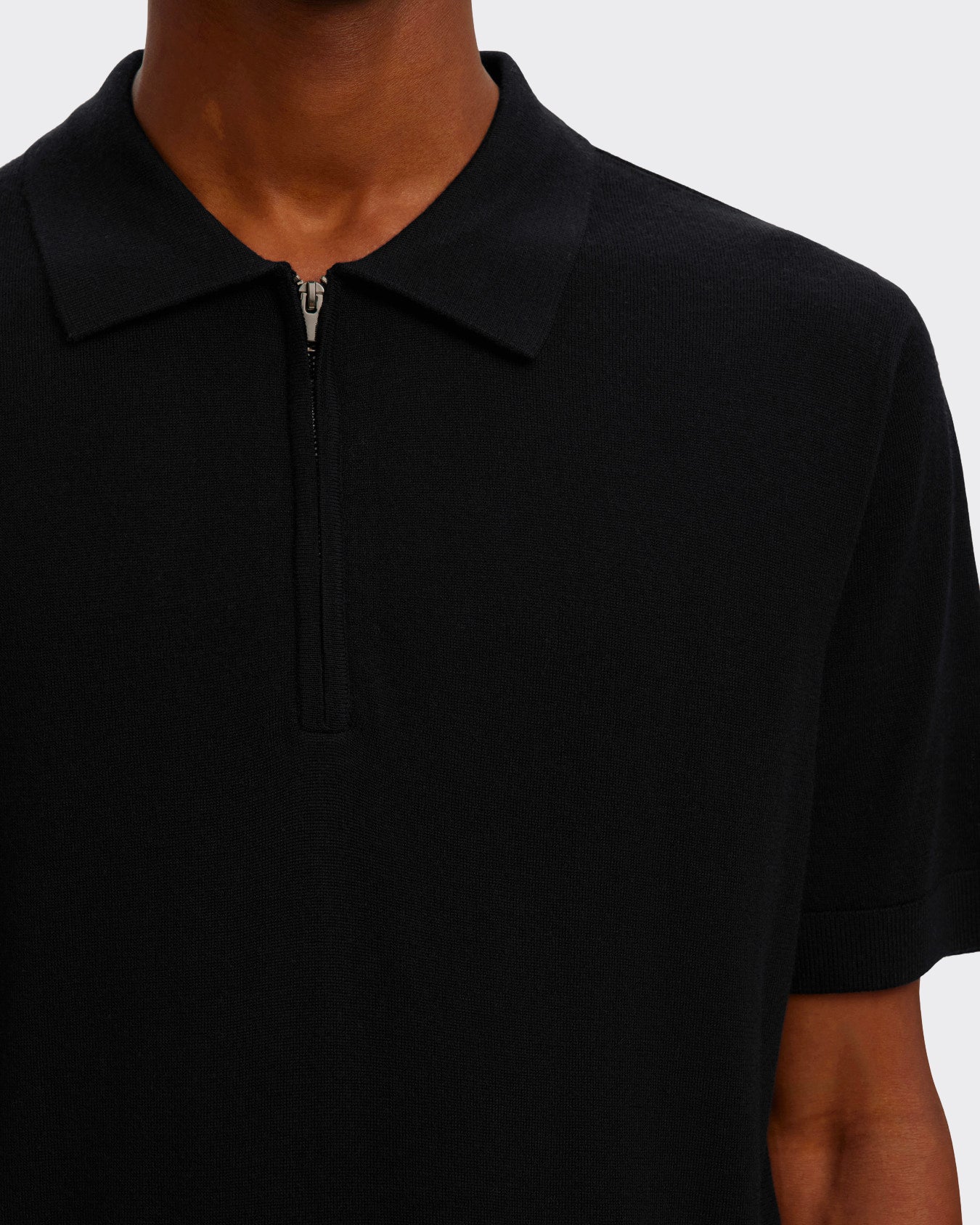 Tray SS Half Zip Polo Shirt Black