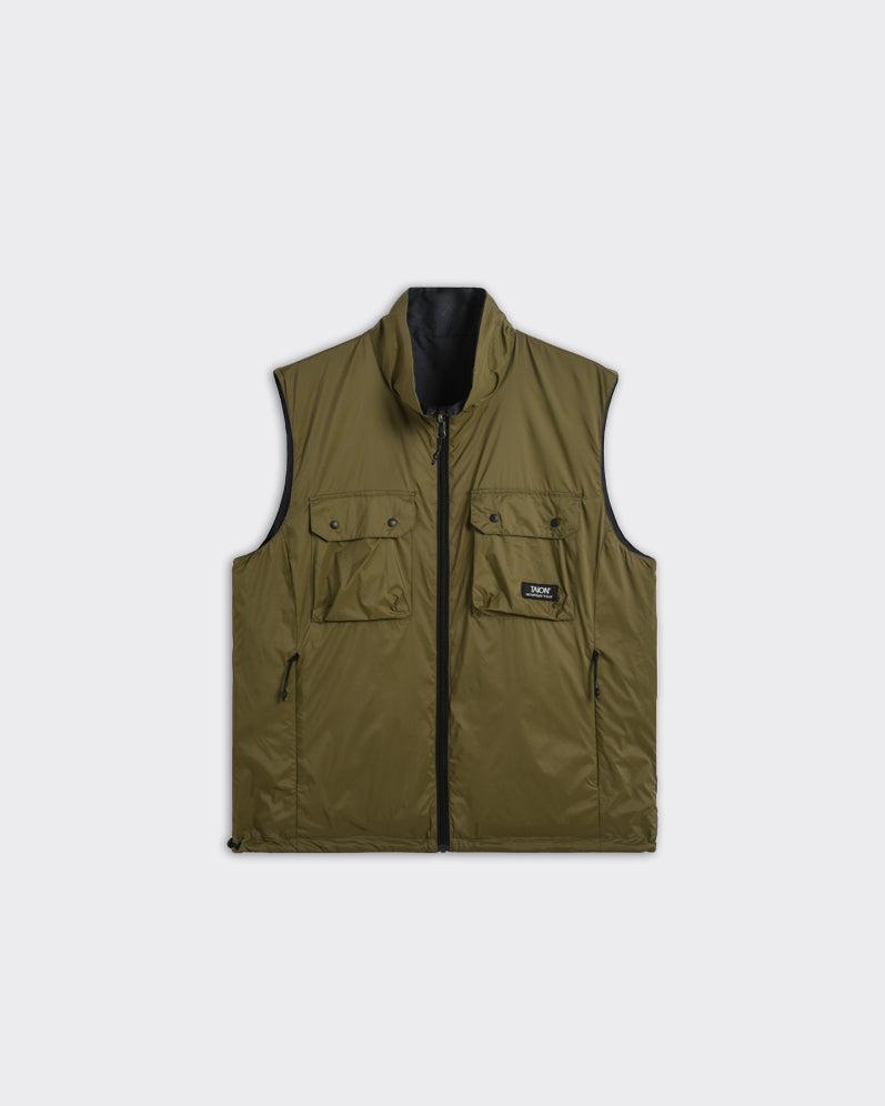 Vest W-Zip Mountain Reversible Dark Olive/Navy