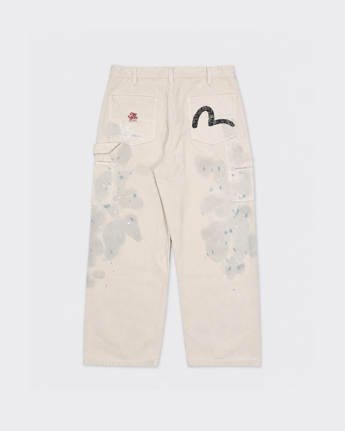Pantaloni Distressed Double Knee Bianchi
