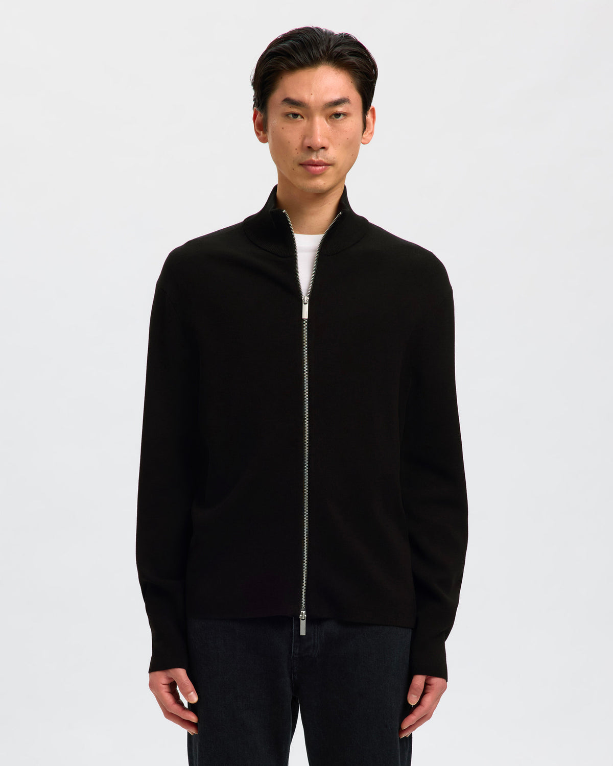 Cardigan Teller Full Zip Nero
