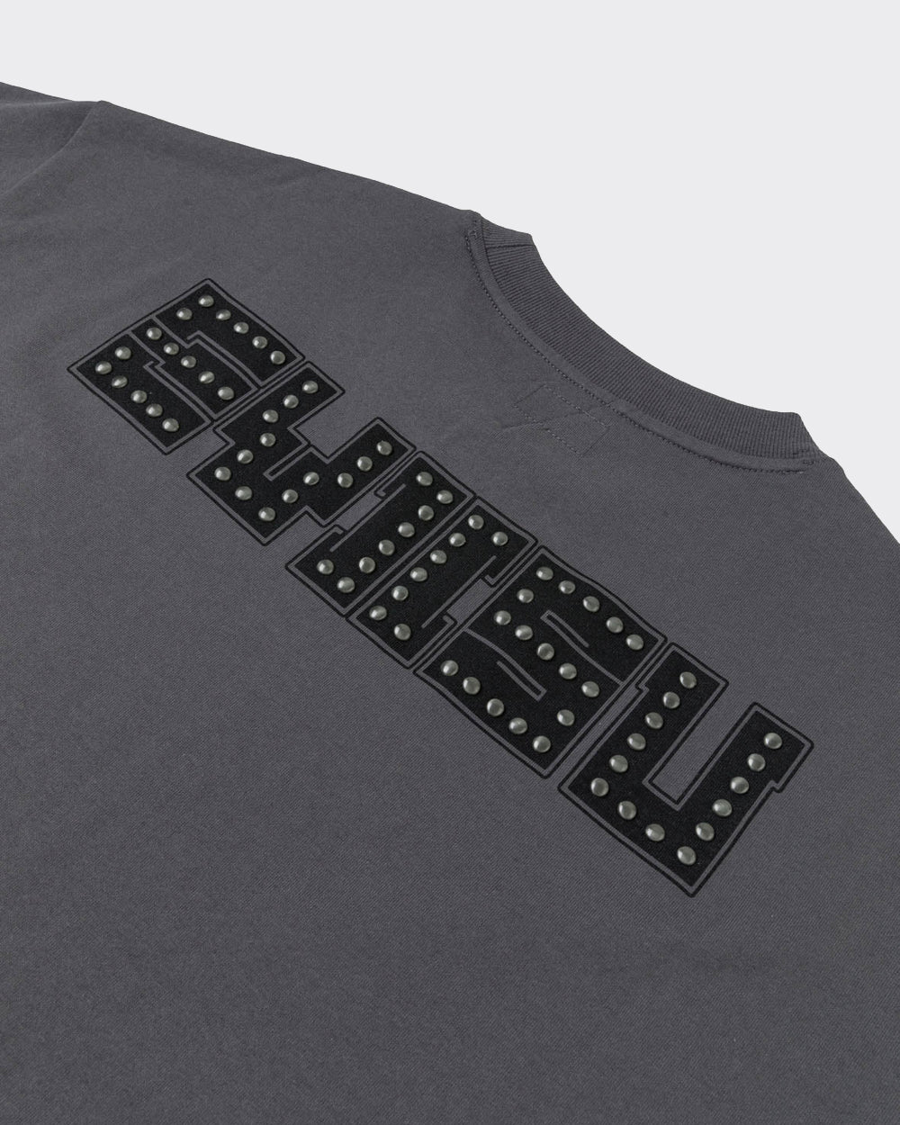 T-Shirt Seagull Printed Metal Studs Charcoal