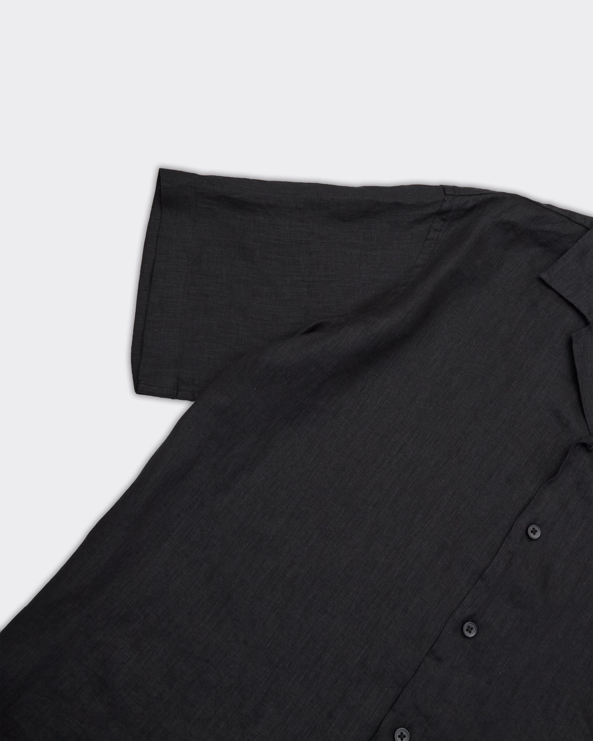 Kylian Resort Linen SS Shirt Black