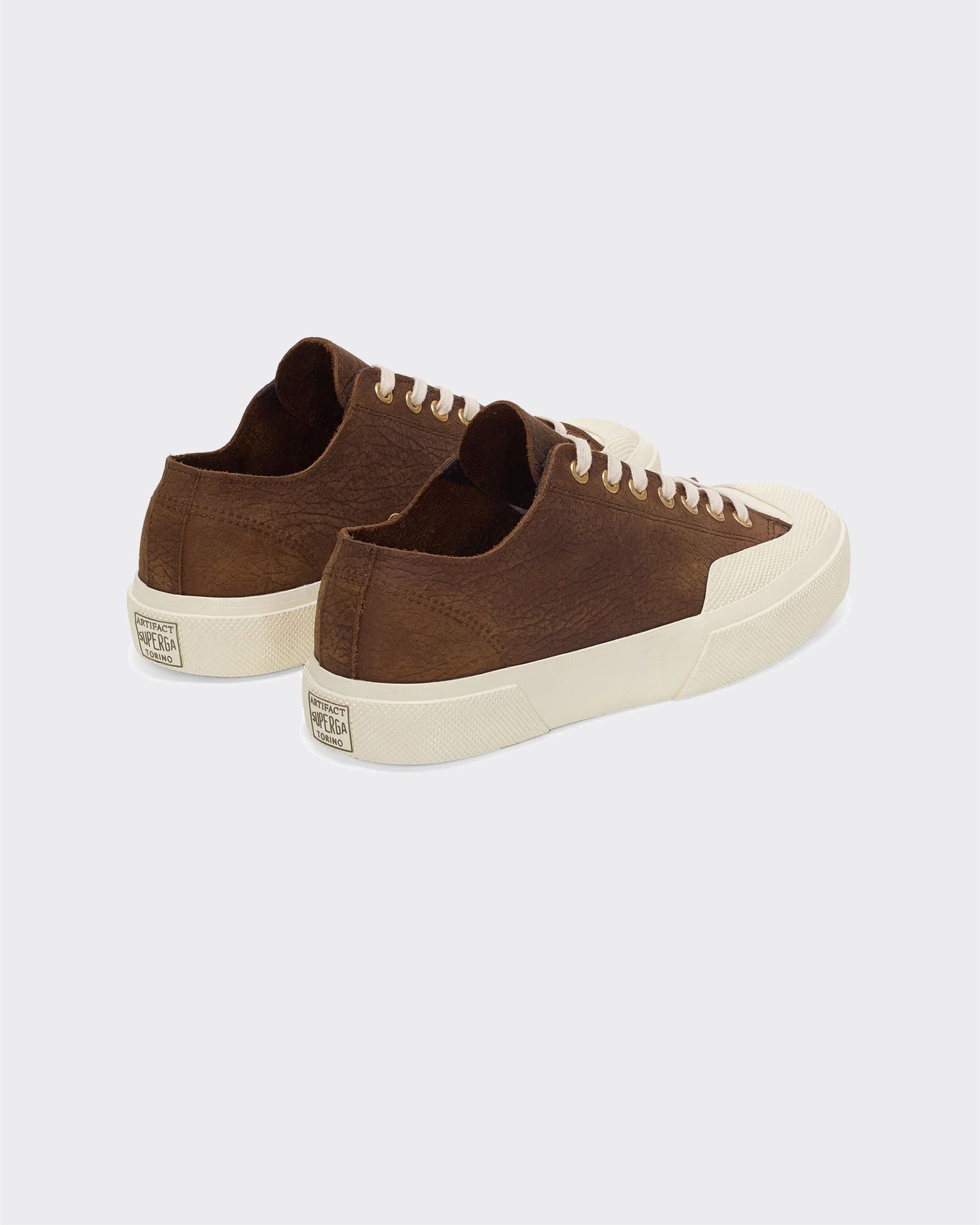 Sneakers 2432 Works Elephant Tumbled Leather Umber Marrone/Off-White