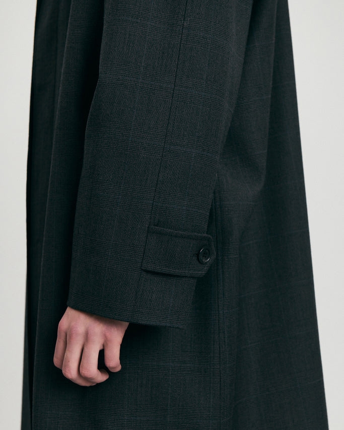 Cappotto Mac H-Line Wool Check Marrone