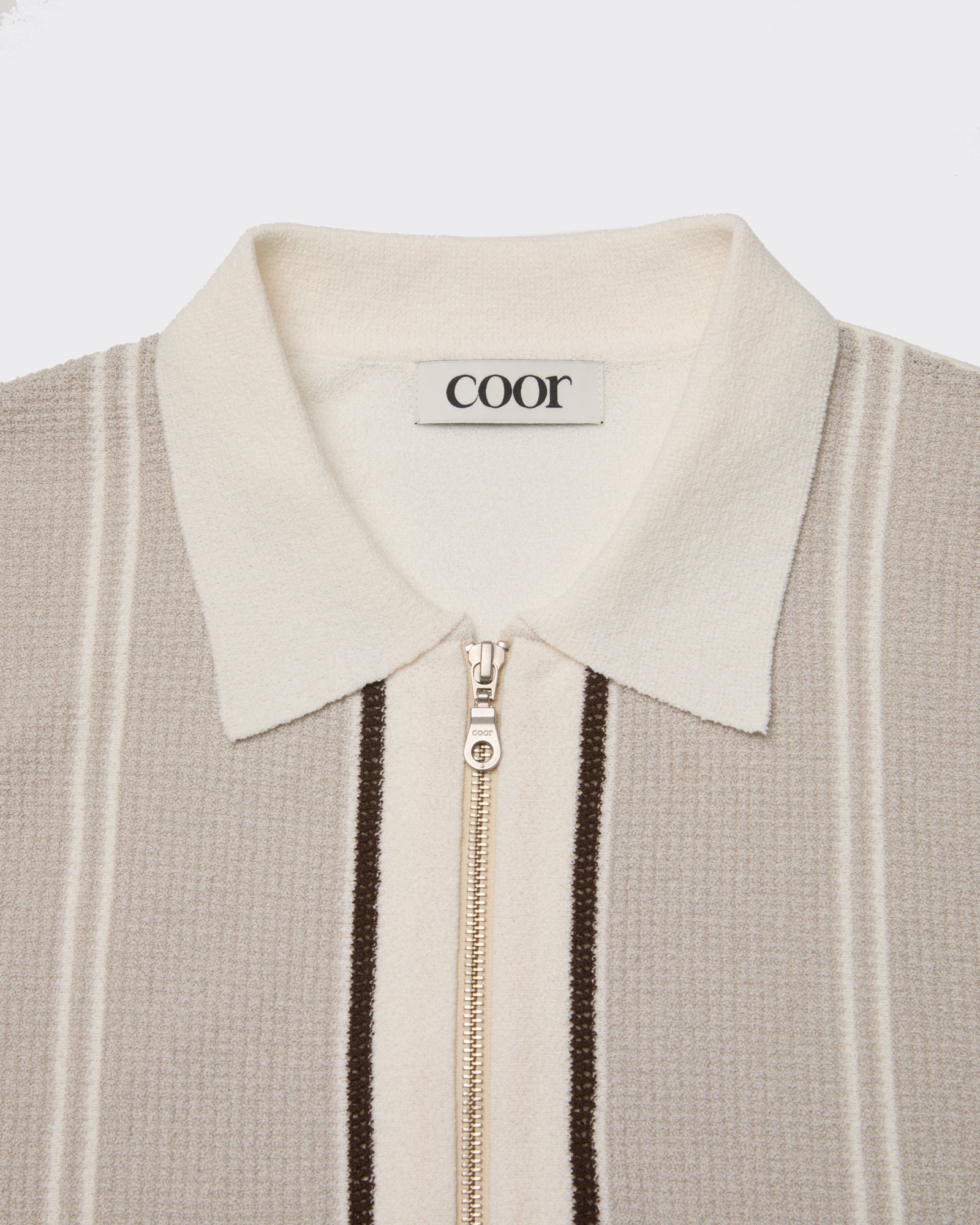 Maglione San Remo Collar Zip-Up Ivory