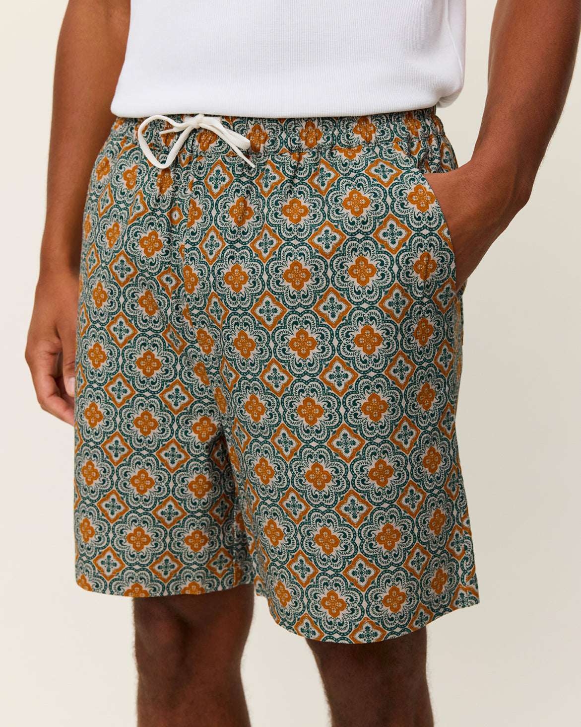 Shorts Harry Arabesque Aop Sea Moss Green