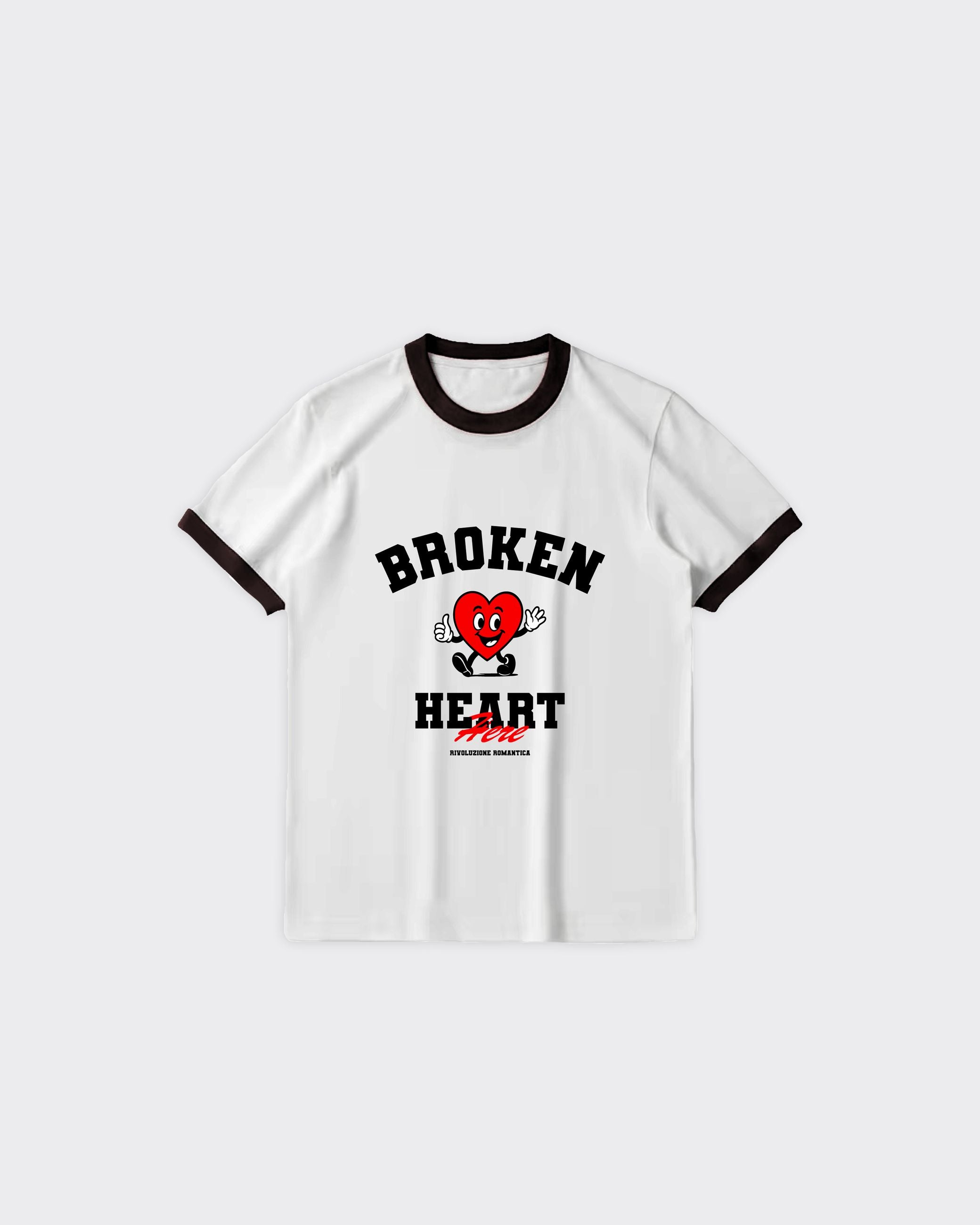 T-Shirt Broken Hearts Bianca/Nera