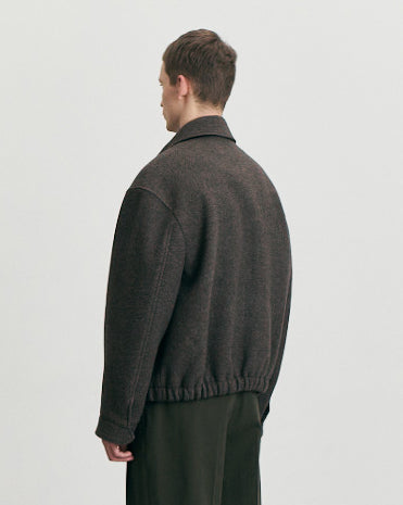 Giacca Collared Wool Blouson Marrone