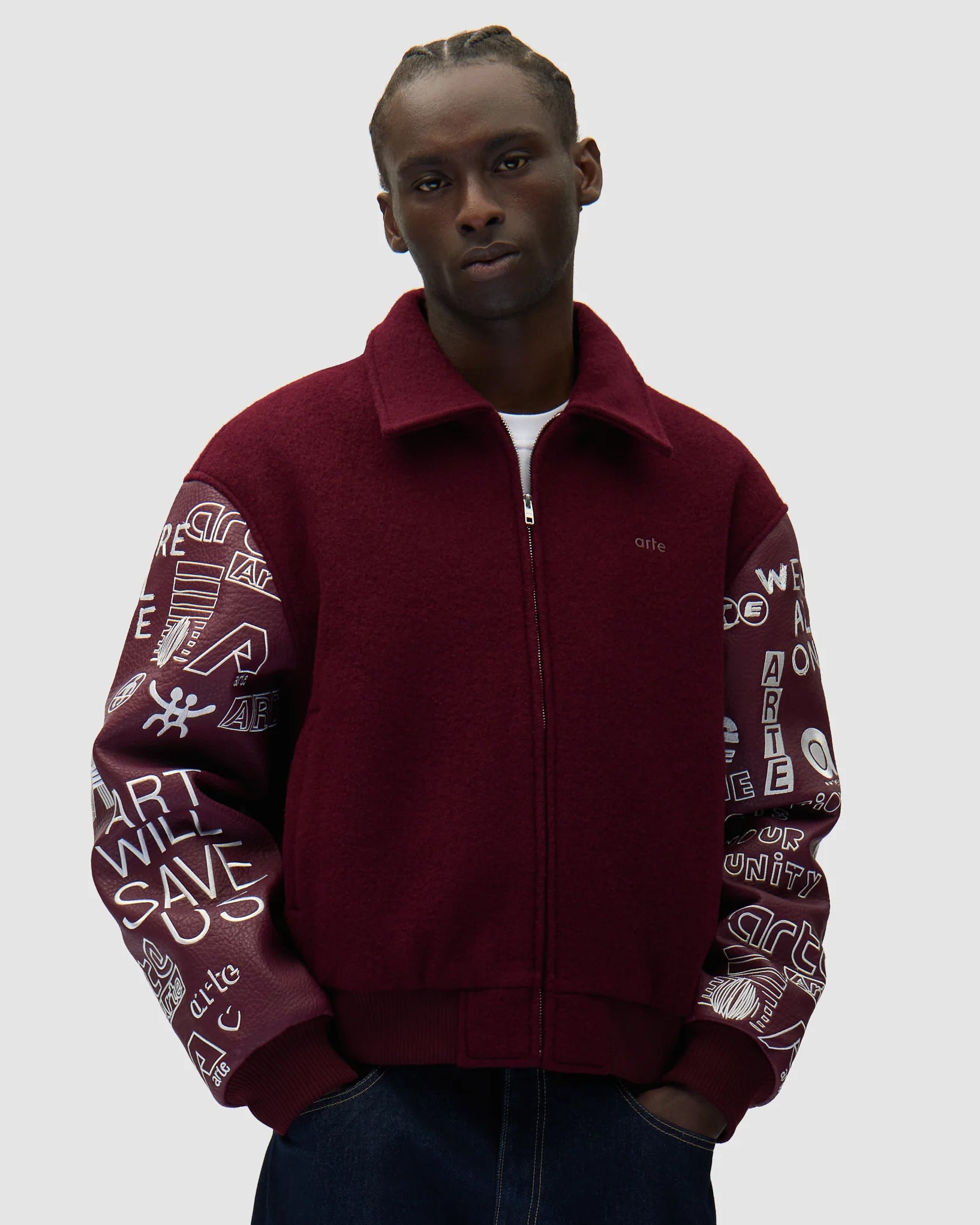 Giacca Varsity Graffiti Bordeaux