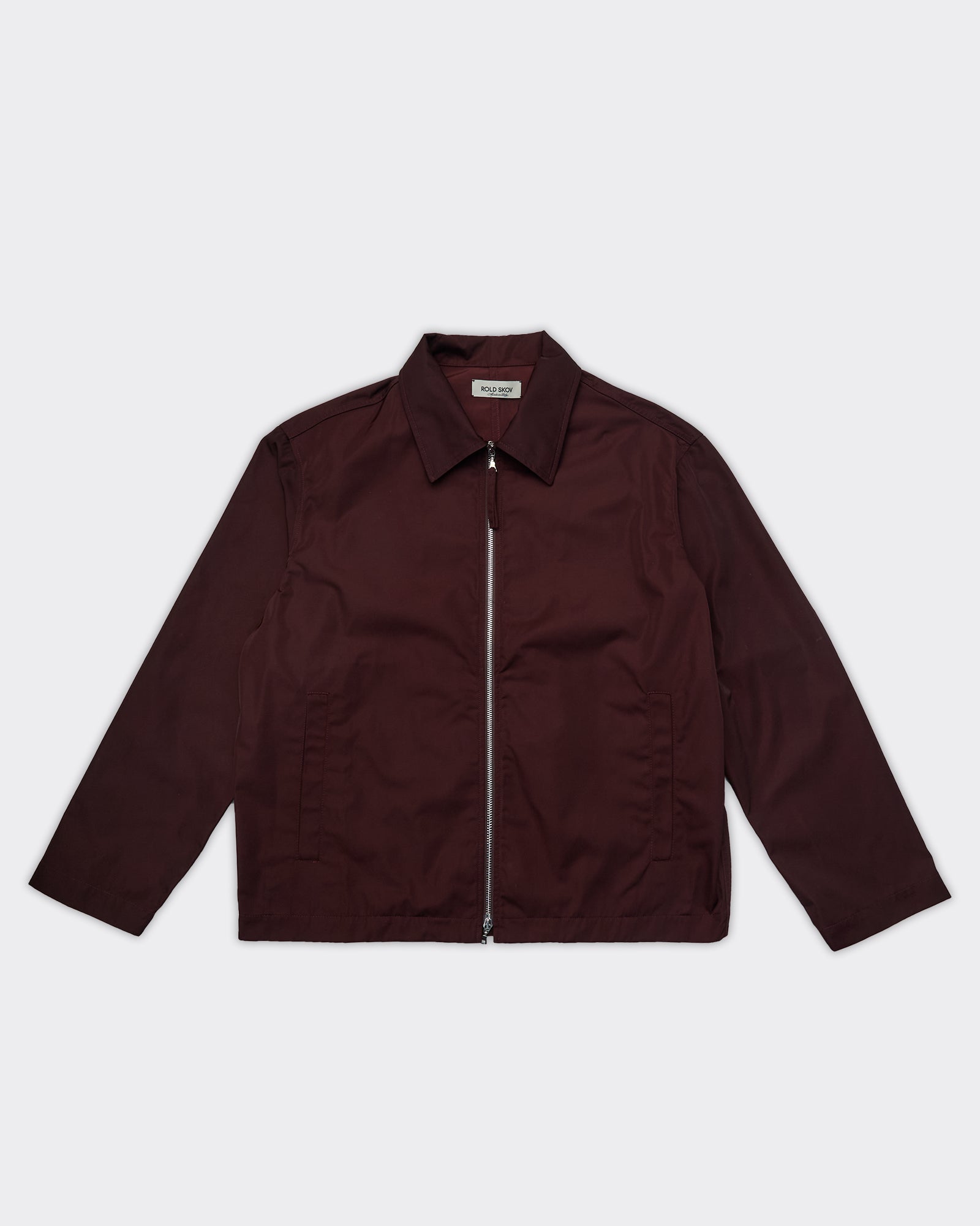 Camicia Zip Up Slim Bordeaux