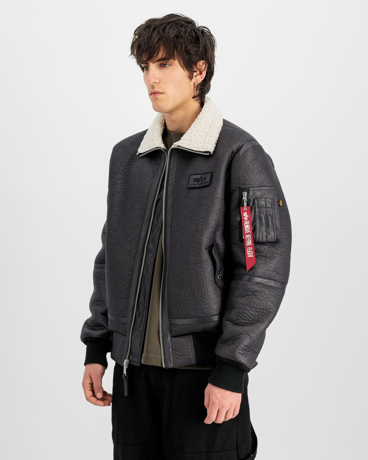 Bomber Faux Leather B-15-3 Nero