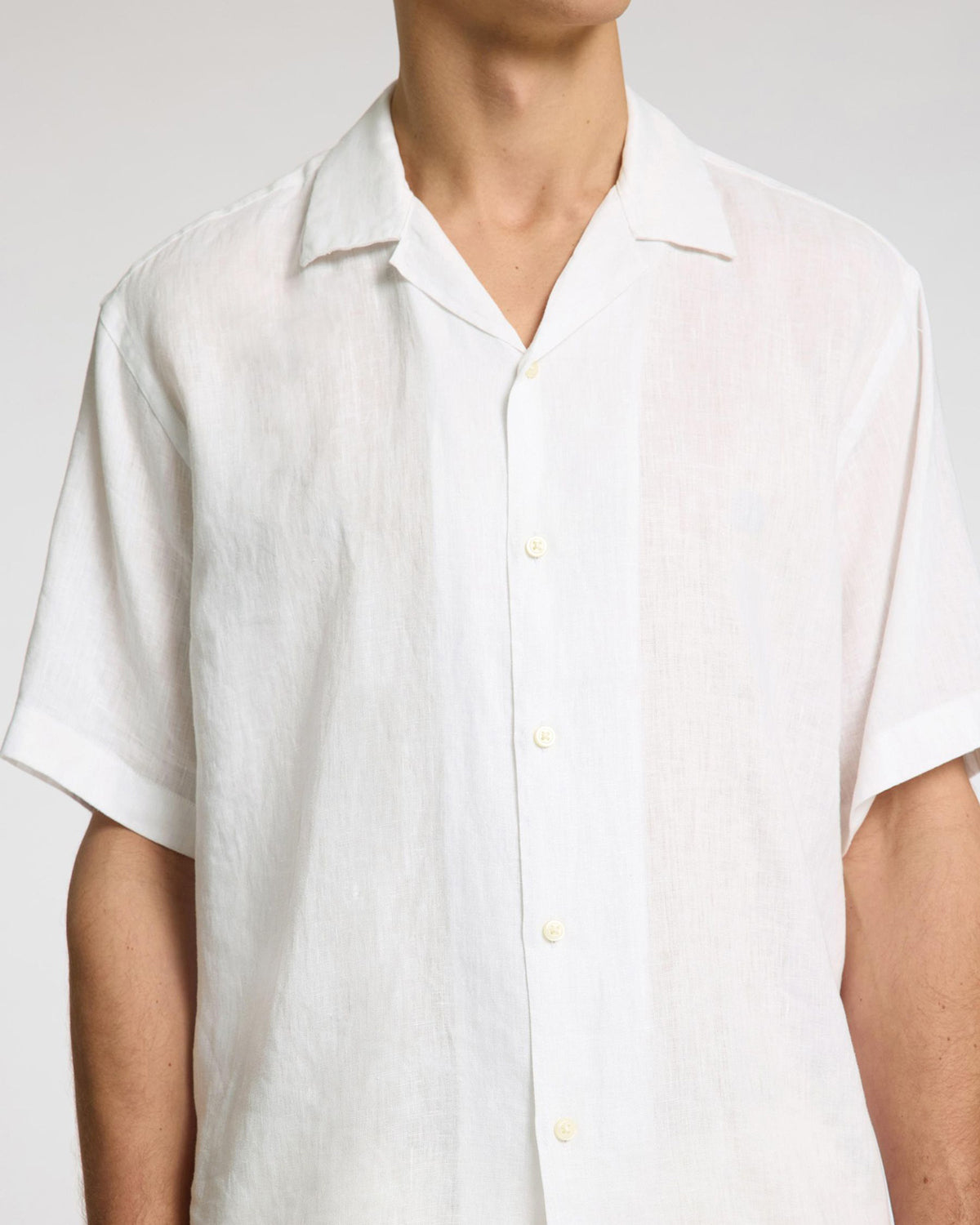 Camicia Ss Kylian Resort Linen Bianca