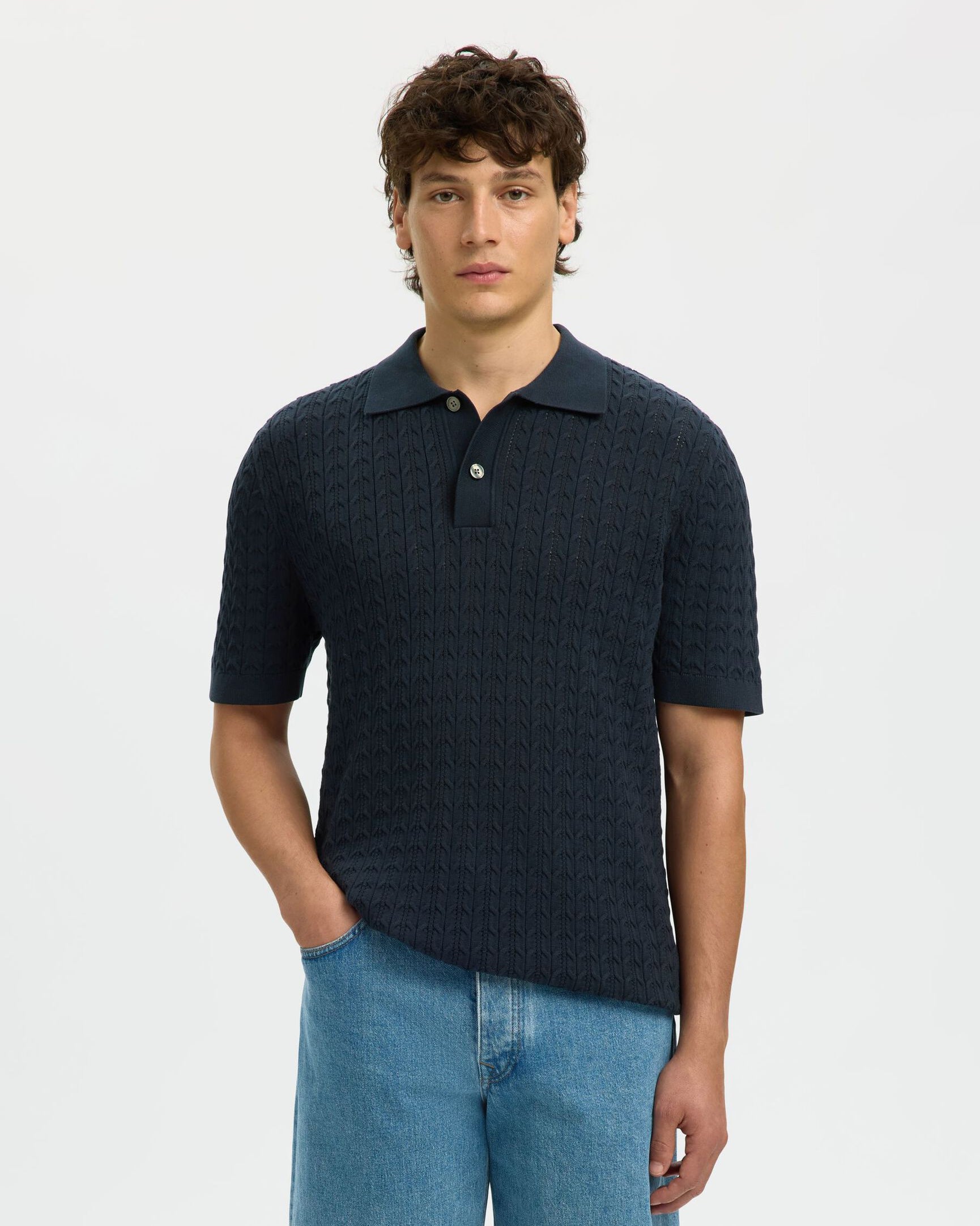Polo Mattis Knit New Cable Blu