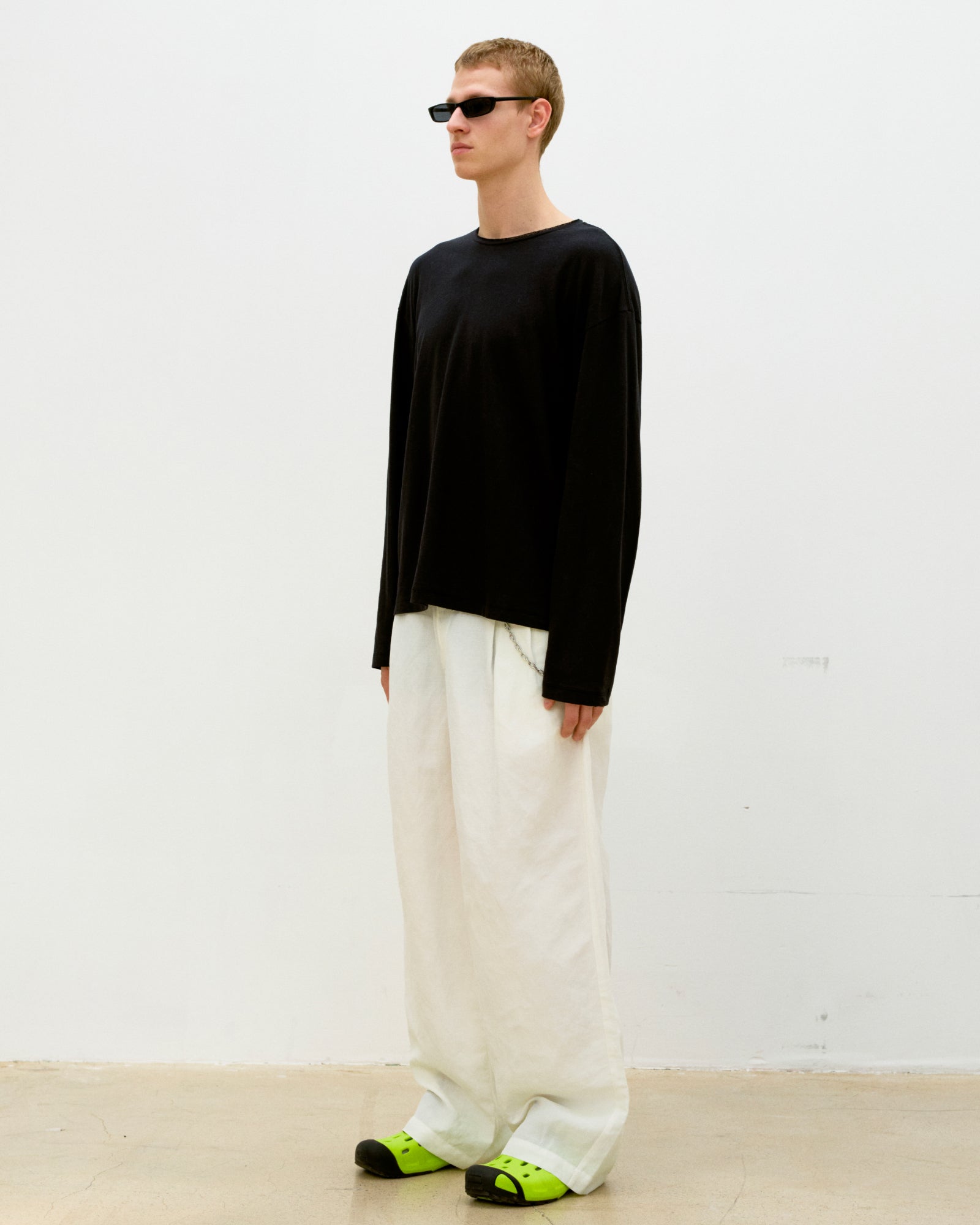 Pantalone Classy Oversized Two Tuck Bianco