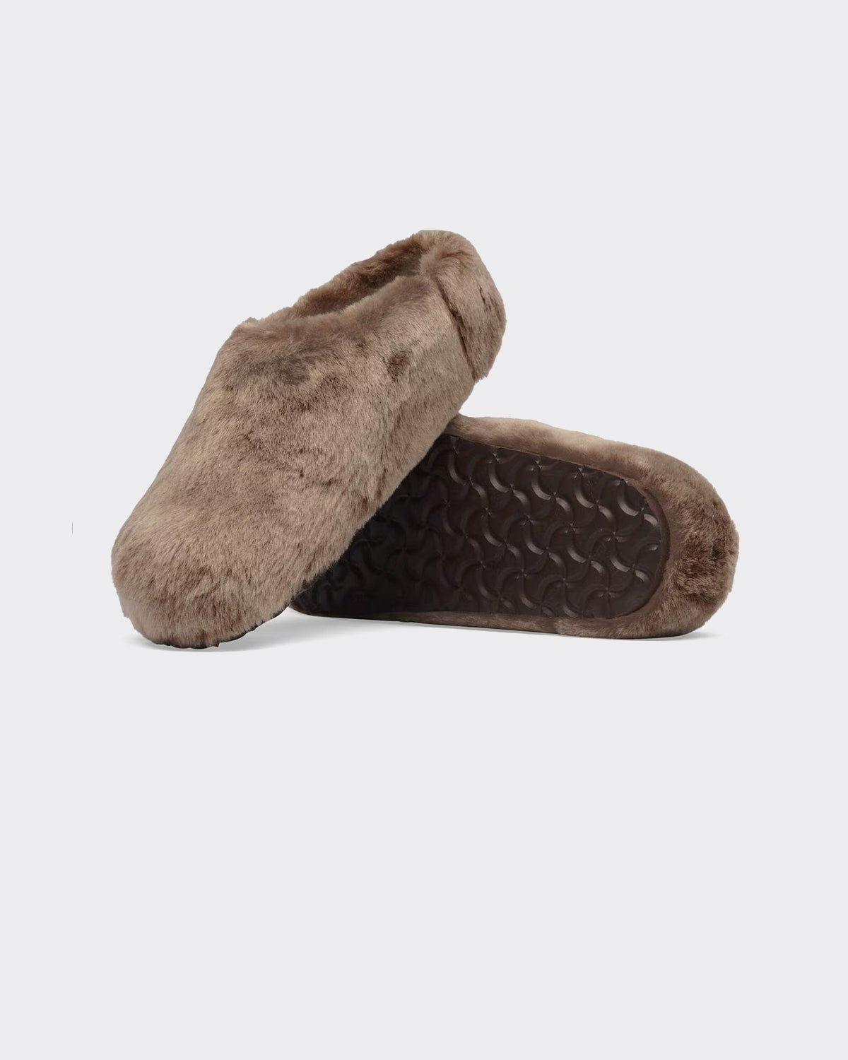 Ciabatta Amsterdam Wrapped Upper Shearling Gray Taupe