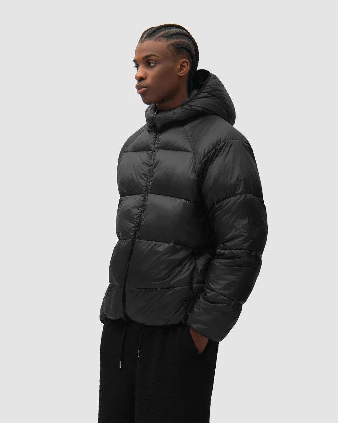 Giacca Ripstop Hooded Puffer Nera